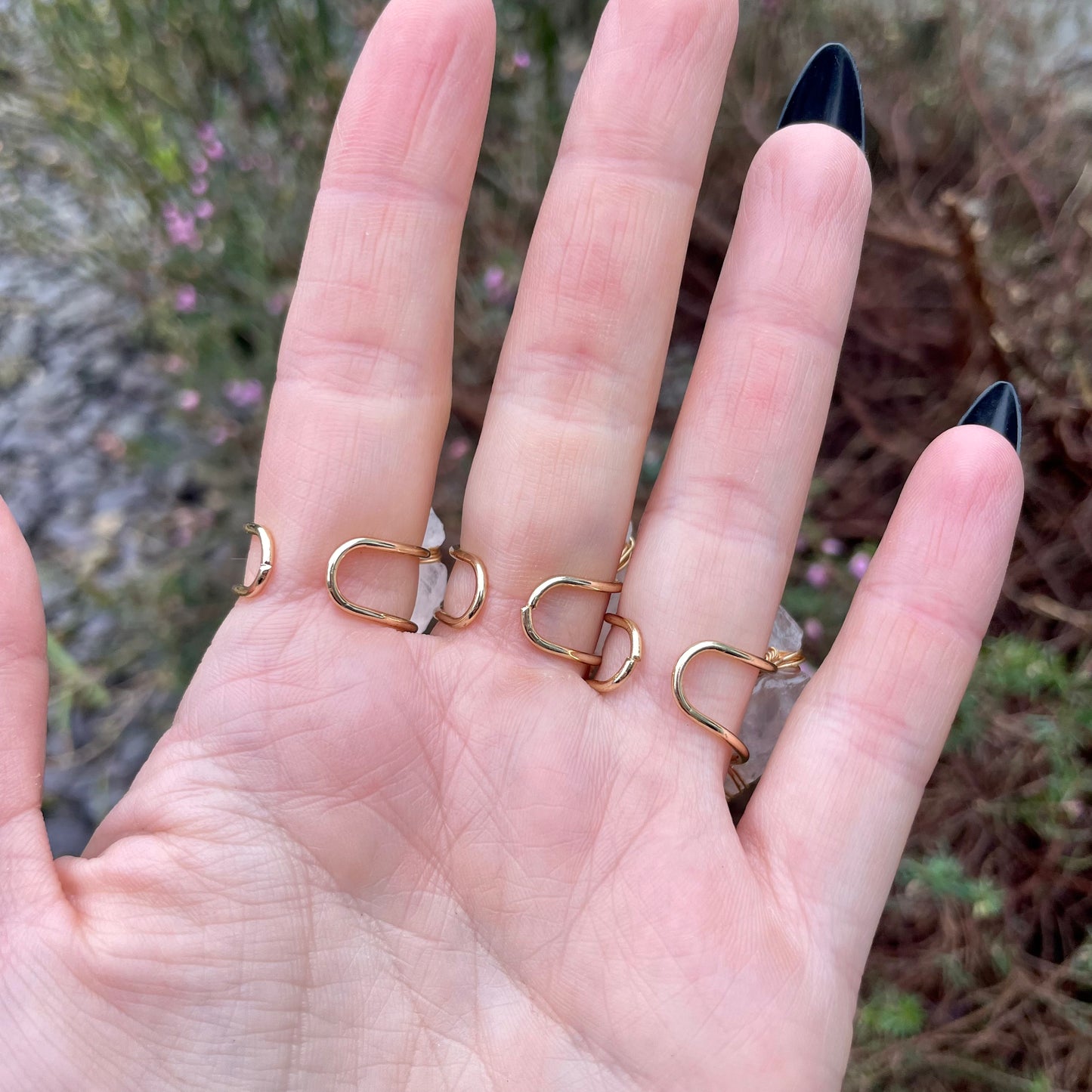 Rose Quartz Wire Wrapped Arrowhead Rings ππβ¨