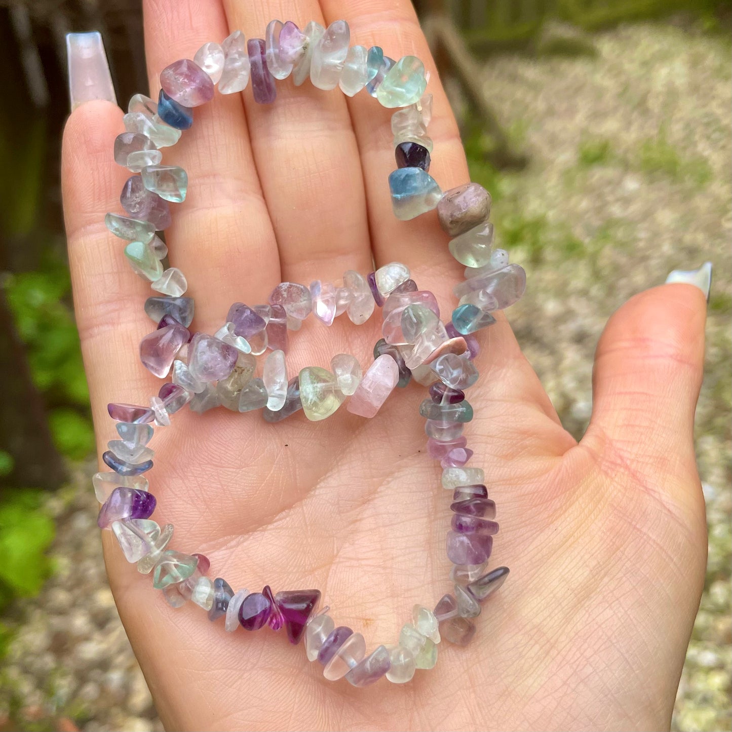 Rainbow Fluorite Chip Bracelets ๐๐