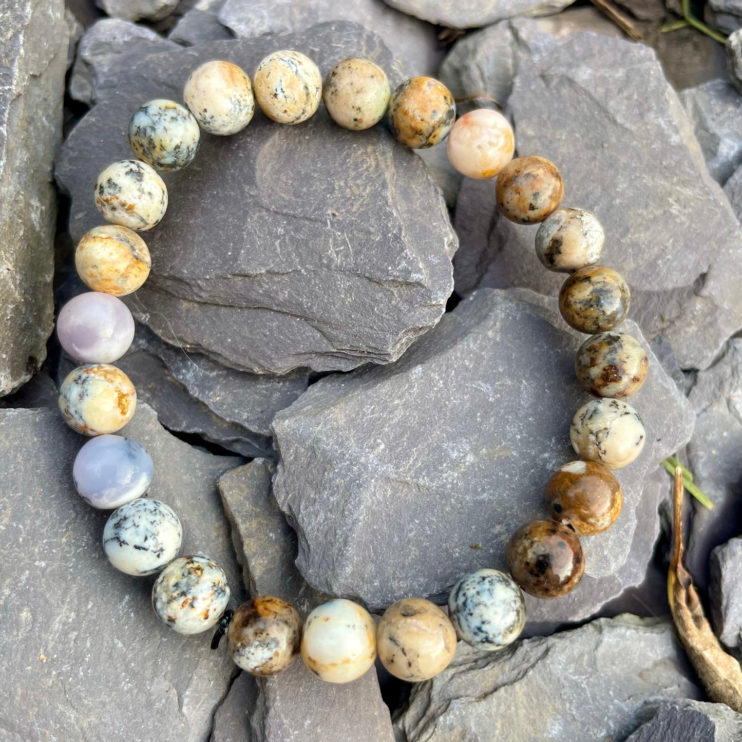 Merlinite 8mm Stone Beaded Bracelet 🤎🤍