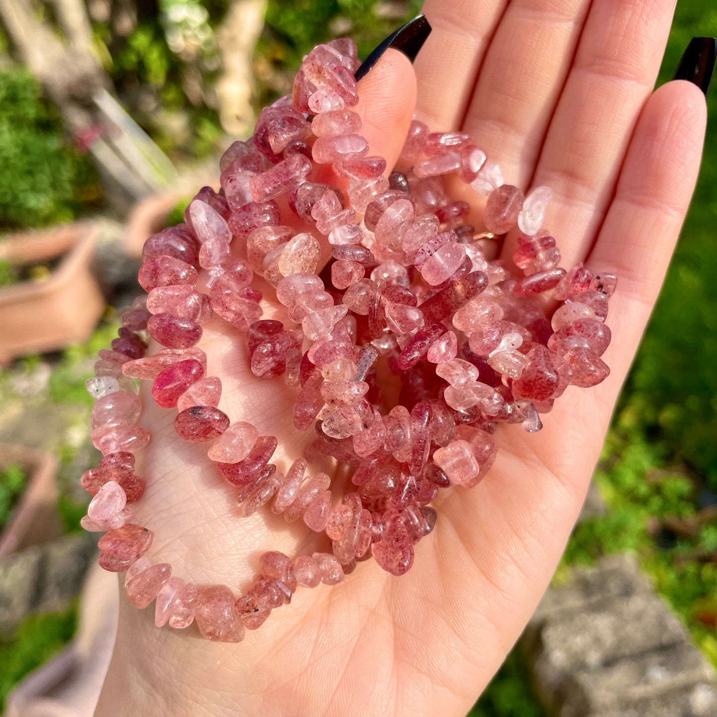 Strawberry Quartz Chip Bracelets πππ