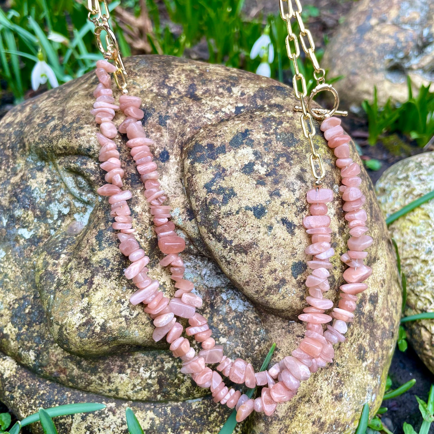 Sunstone Chip Choker Necklace