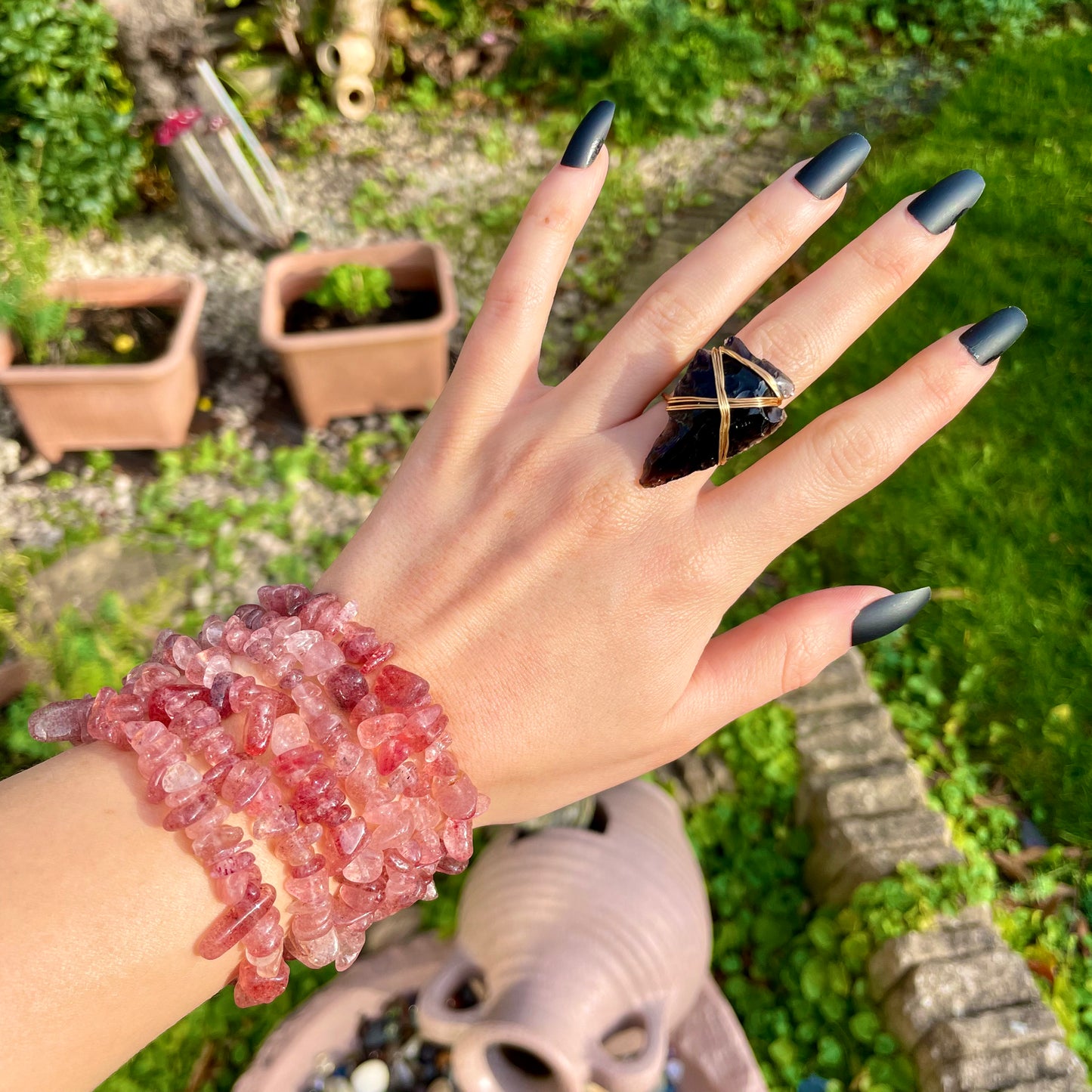 Strawberry Quartz Chip Bracelets πππ