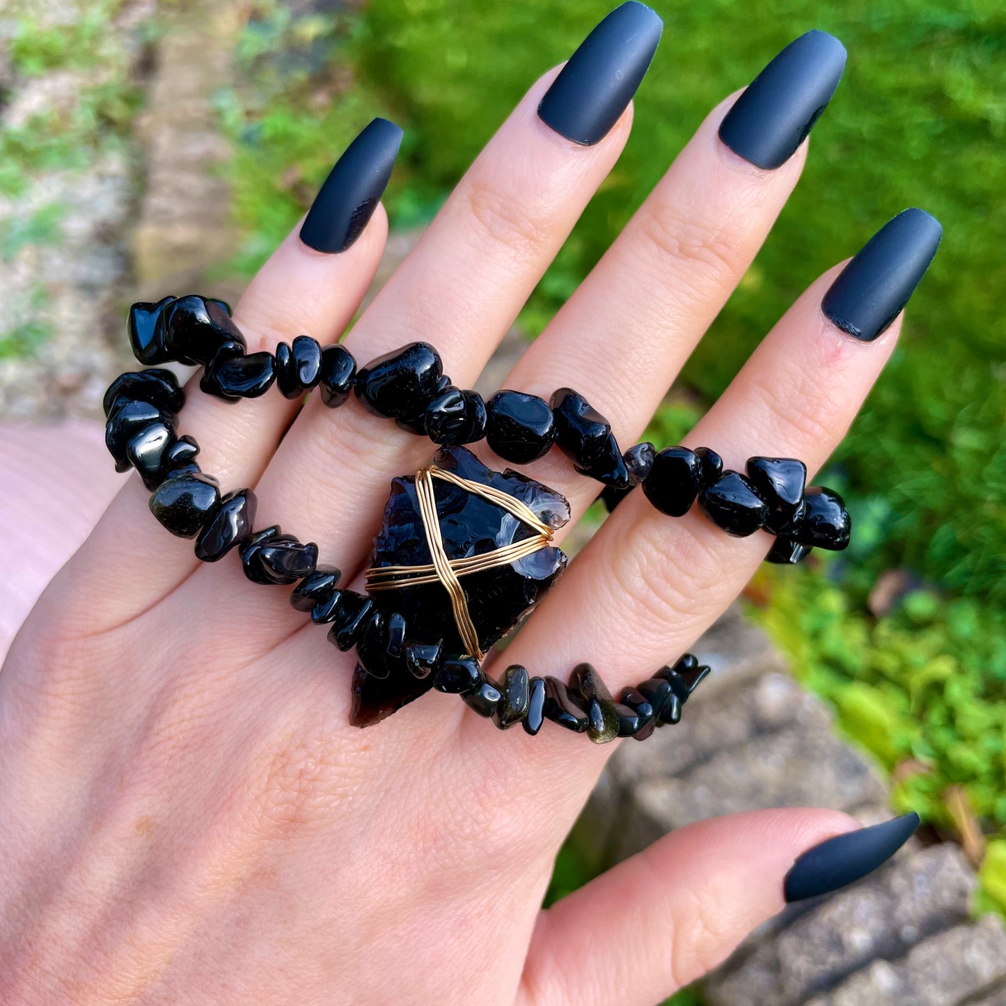Black Obsidian Chip Bracelets 🖤🖤🖤