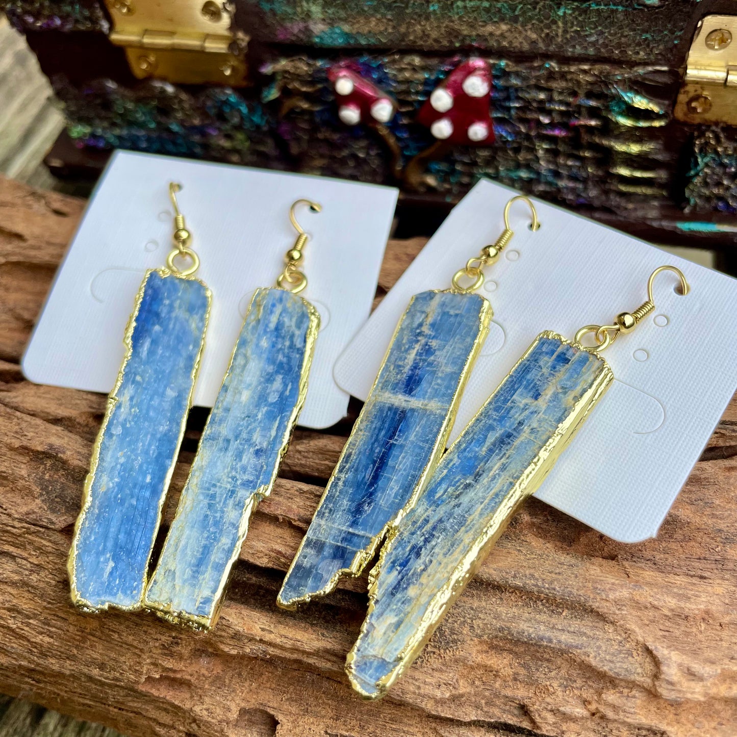 Kyanite Raw Slice Earrings 🦋✨💫👼