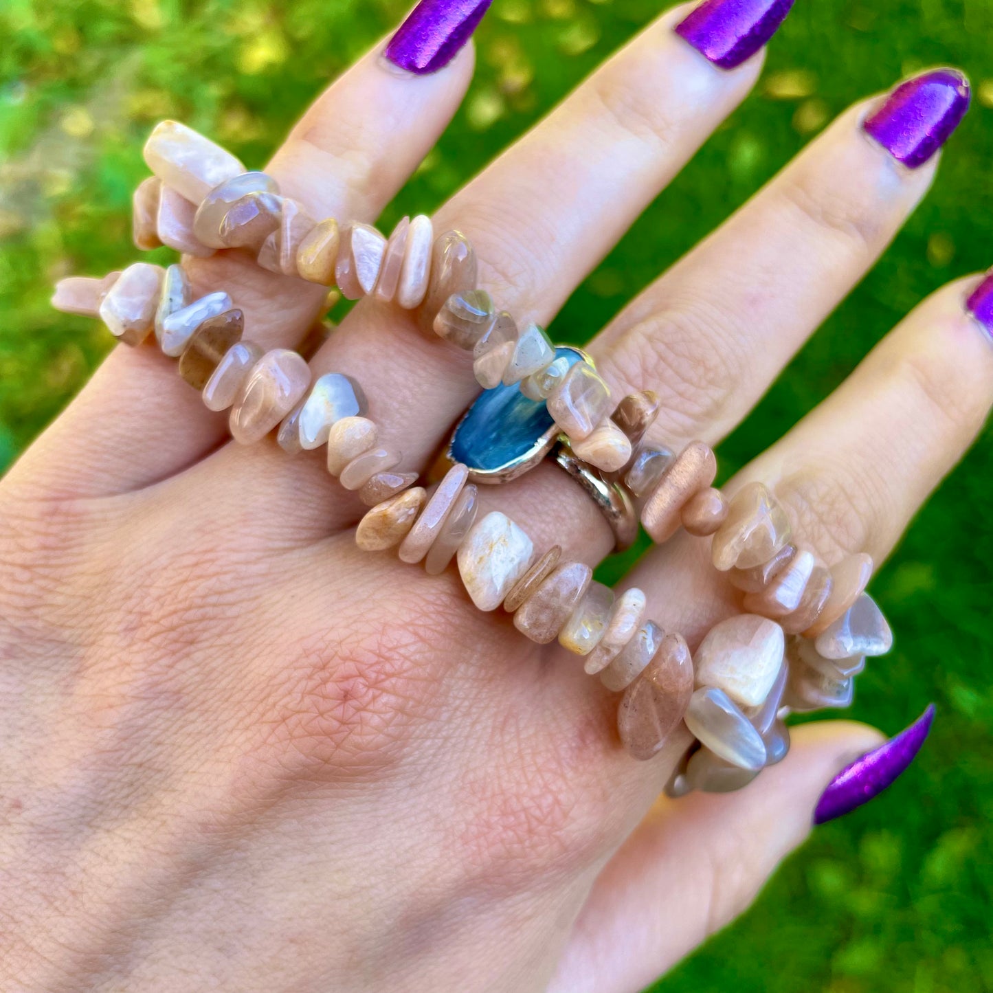 Peach Moonstone Chip Bracelets 🧡🧡🧡
