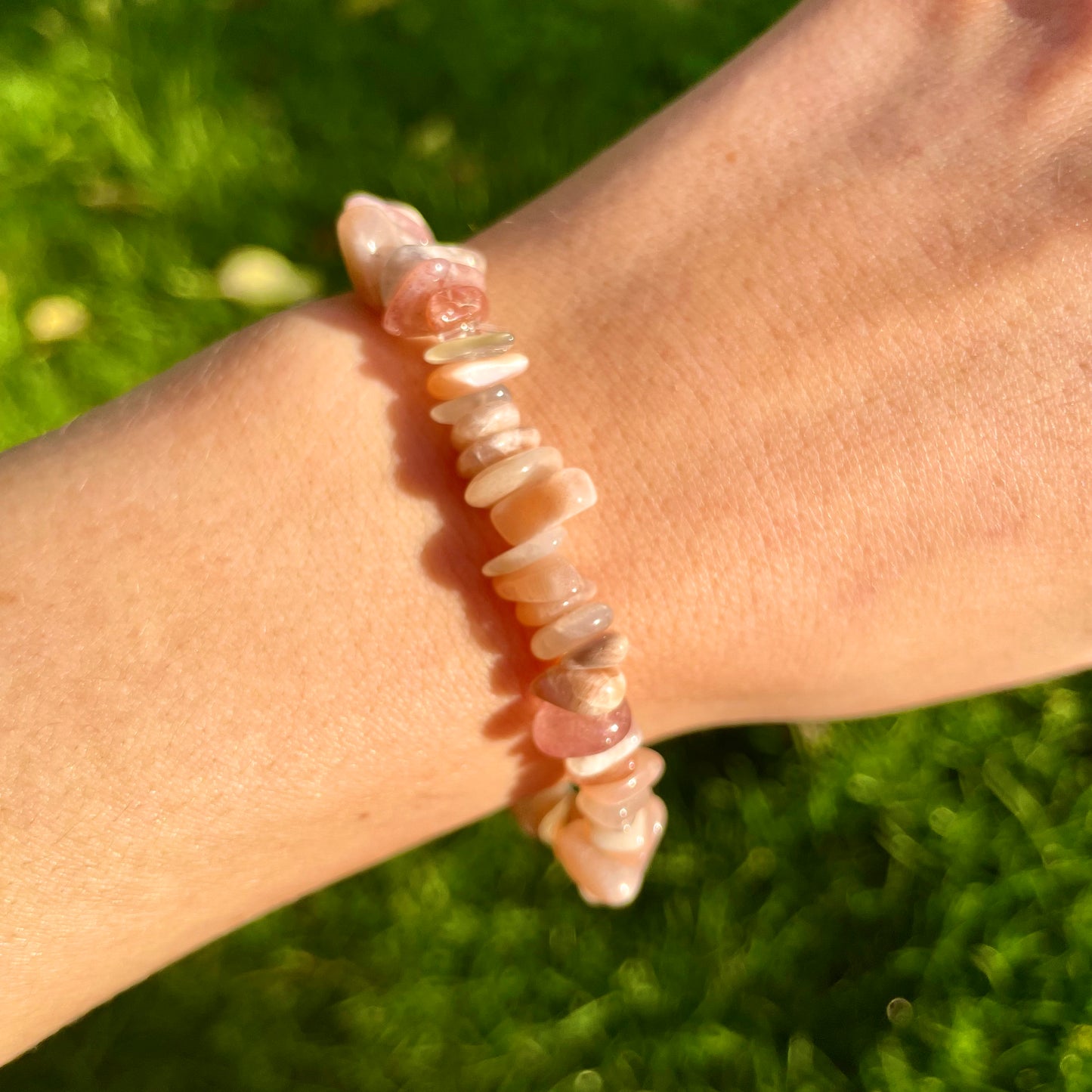 Peach Moonstone Chip Bracelets 🧡🧡🧡