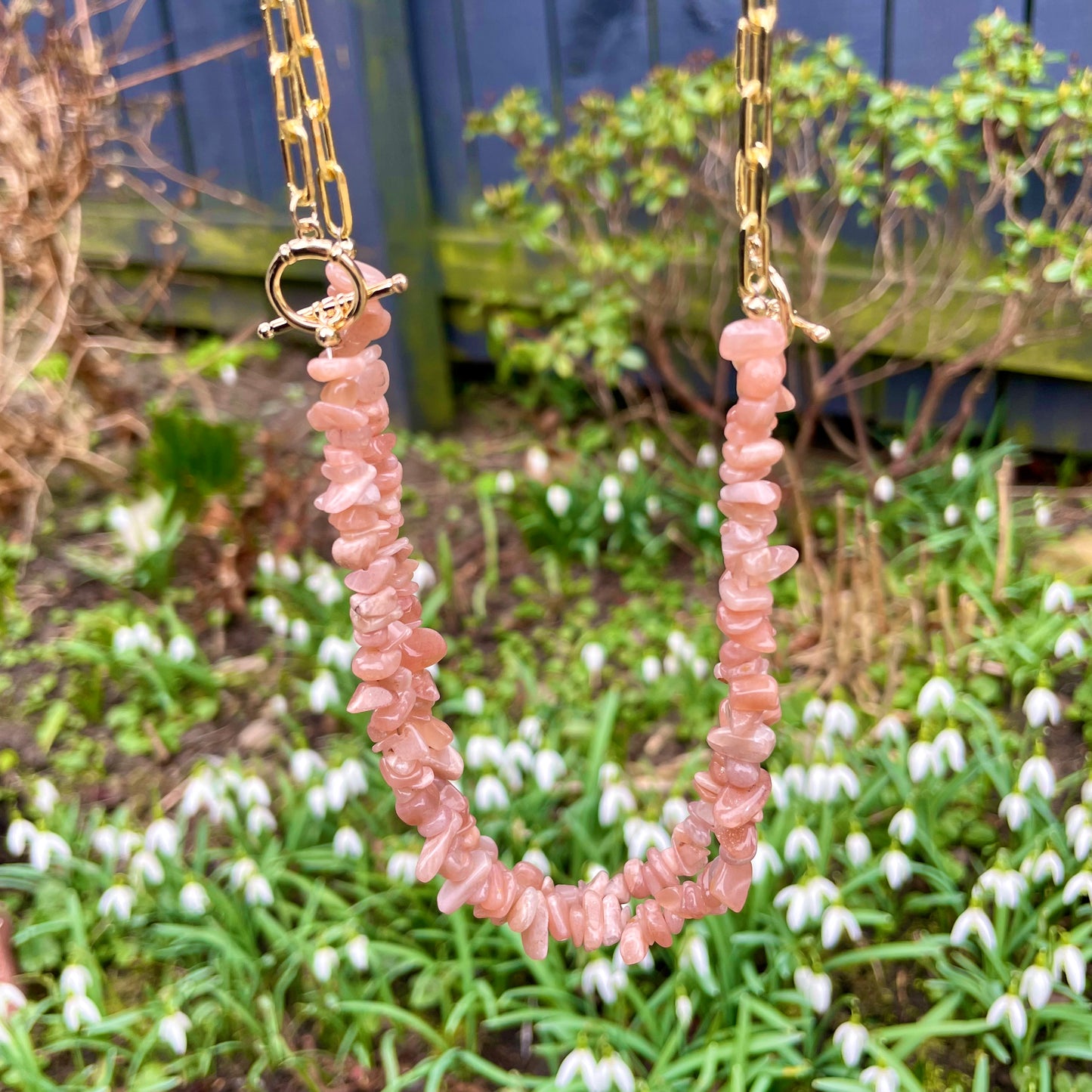 Sunstone Chip Choker Necklace