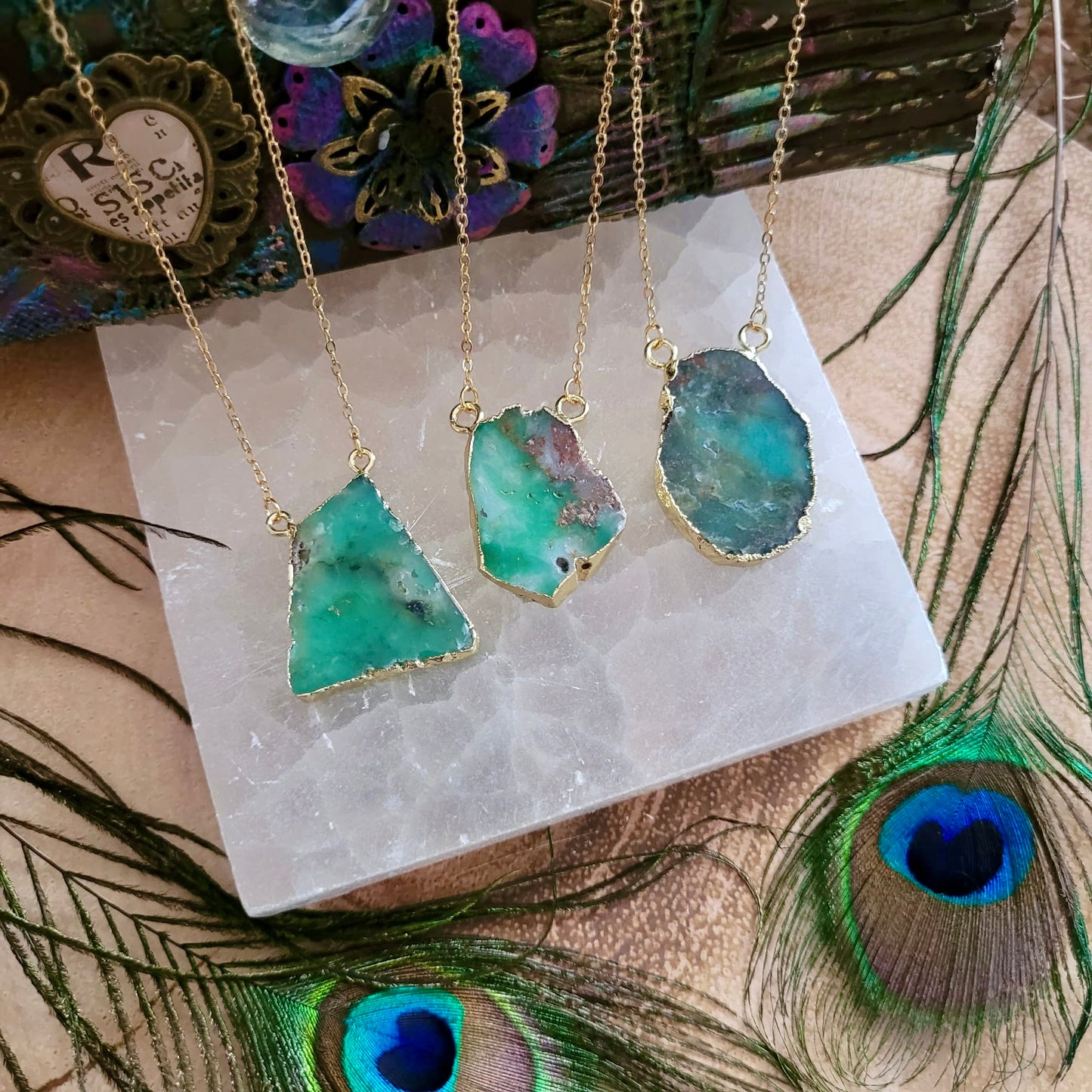 Chrysoprase Irregular Shape Necklace