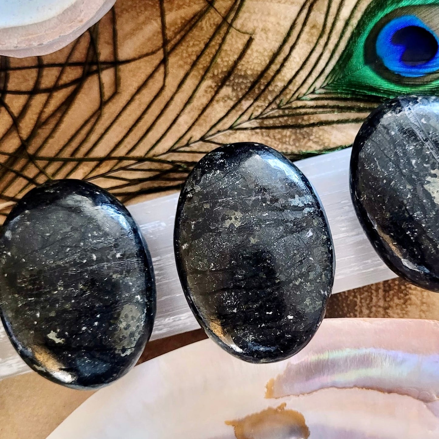 Nuummite Palm Stones 5-6cm