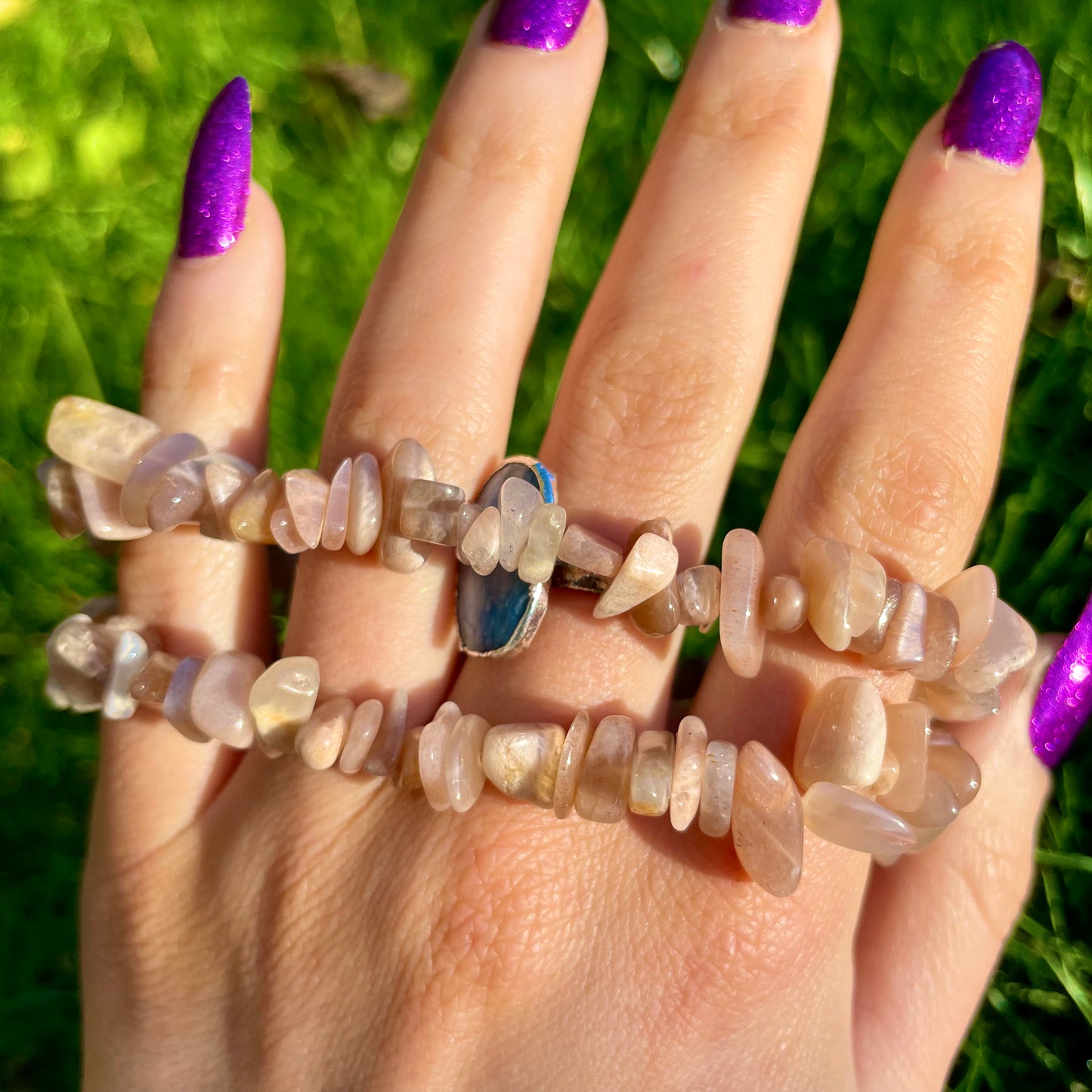 Peach Moonstone Chip Bracelets 🧡🧡🧡