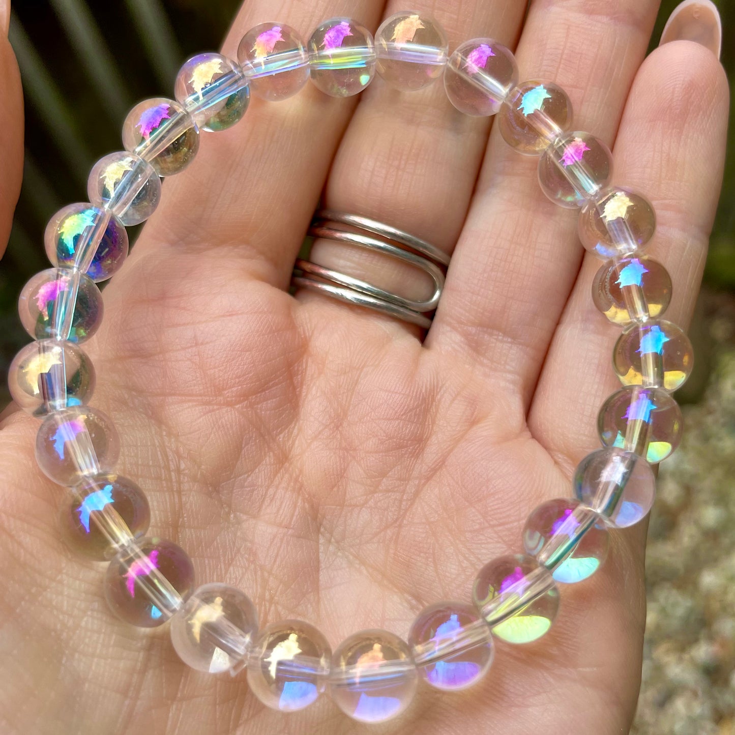 Angel Aura Quartz Beaded Bracelet ๐๐