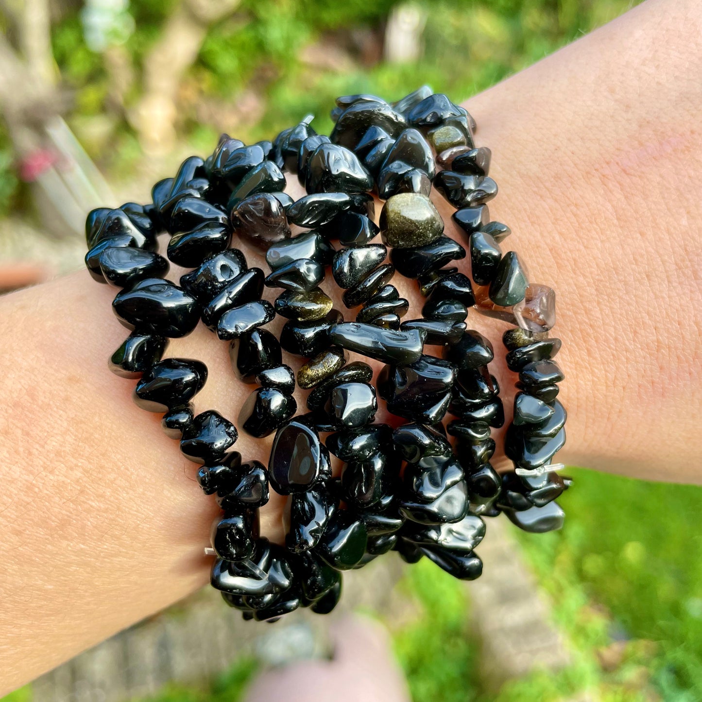 Black Obsidian Chip Bracelets 🖤🖤🖤