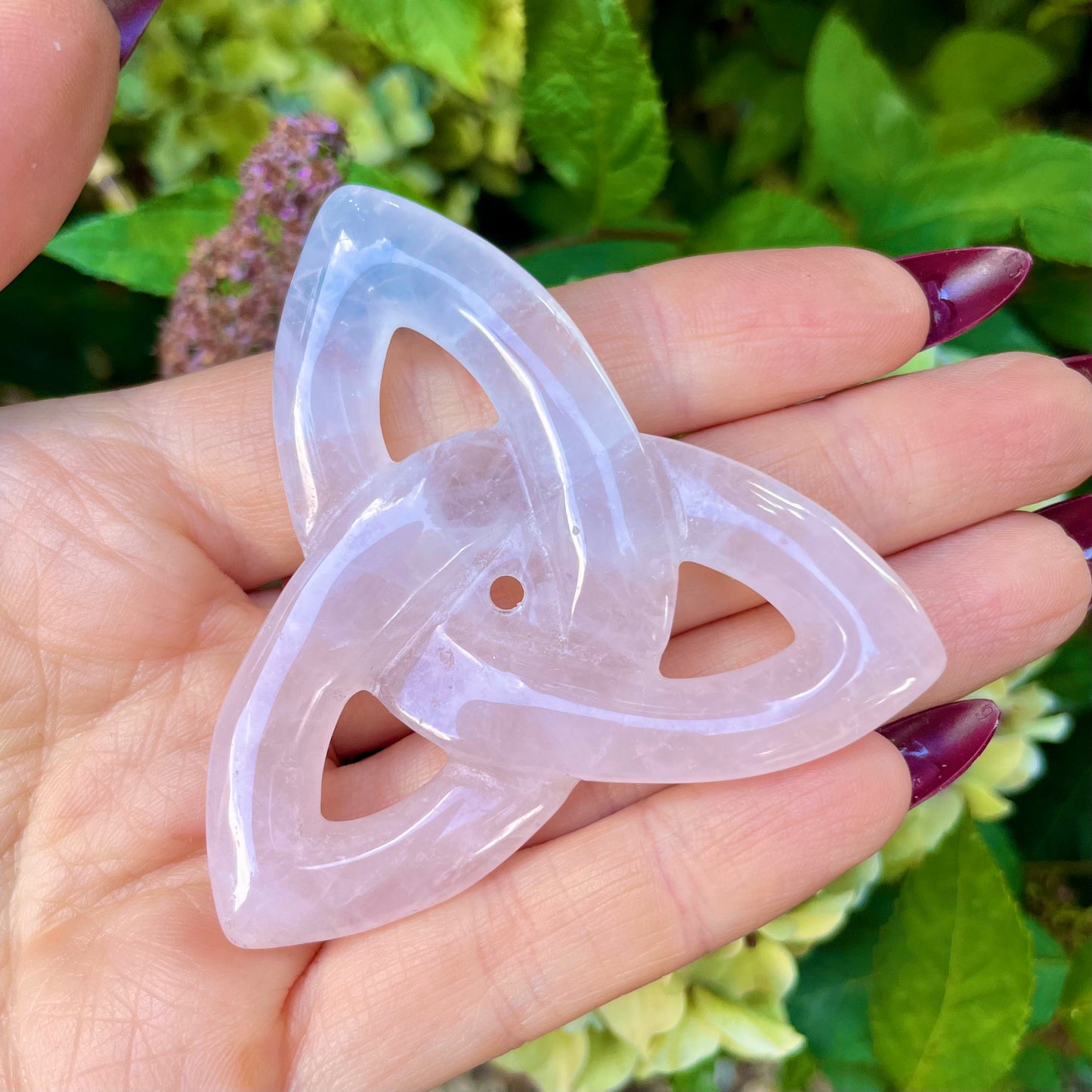 Rose Quartz Triquetra Gua Sha Massager 💗☘️🌸