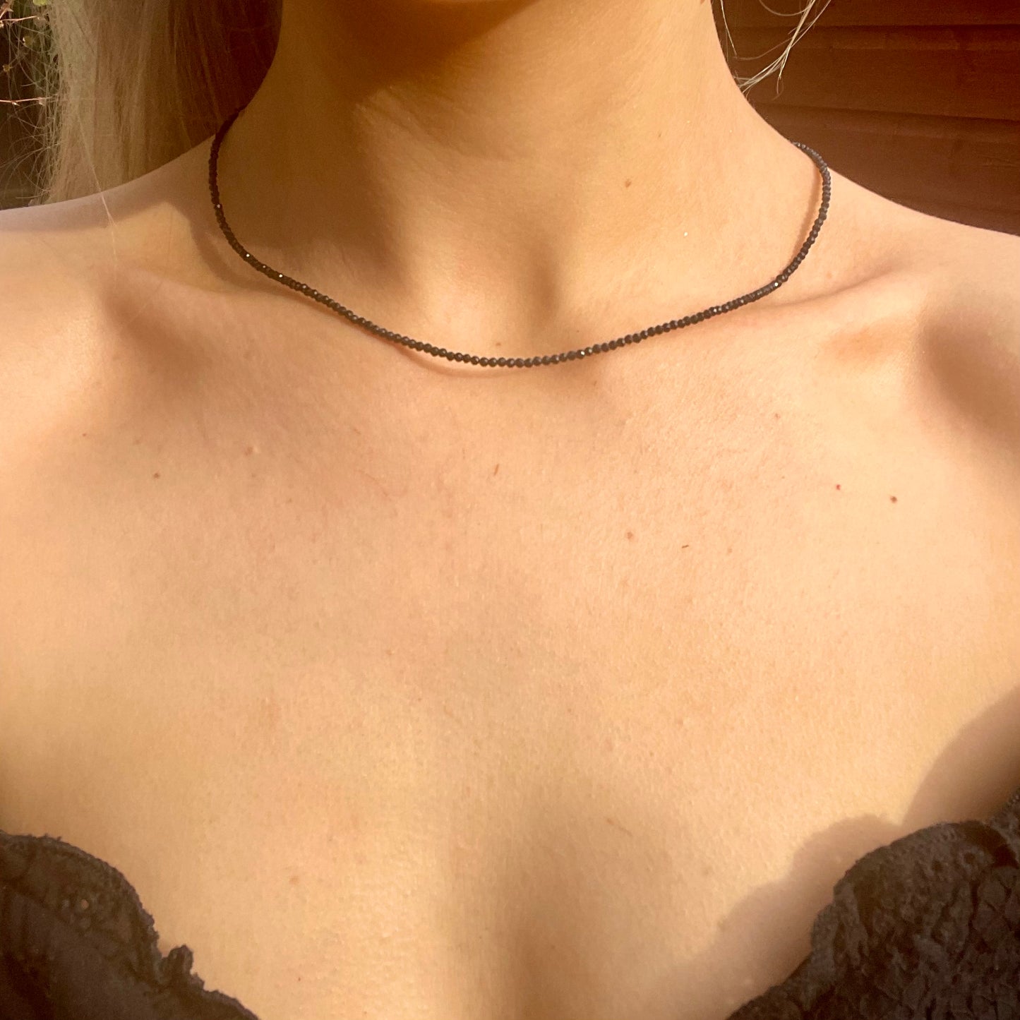 Black Tourmaline Choker Necklace