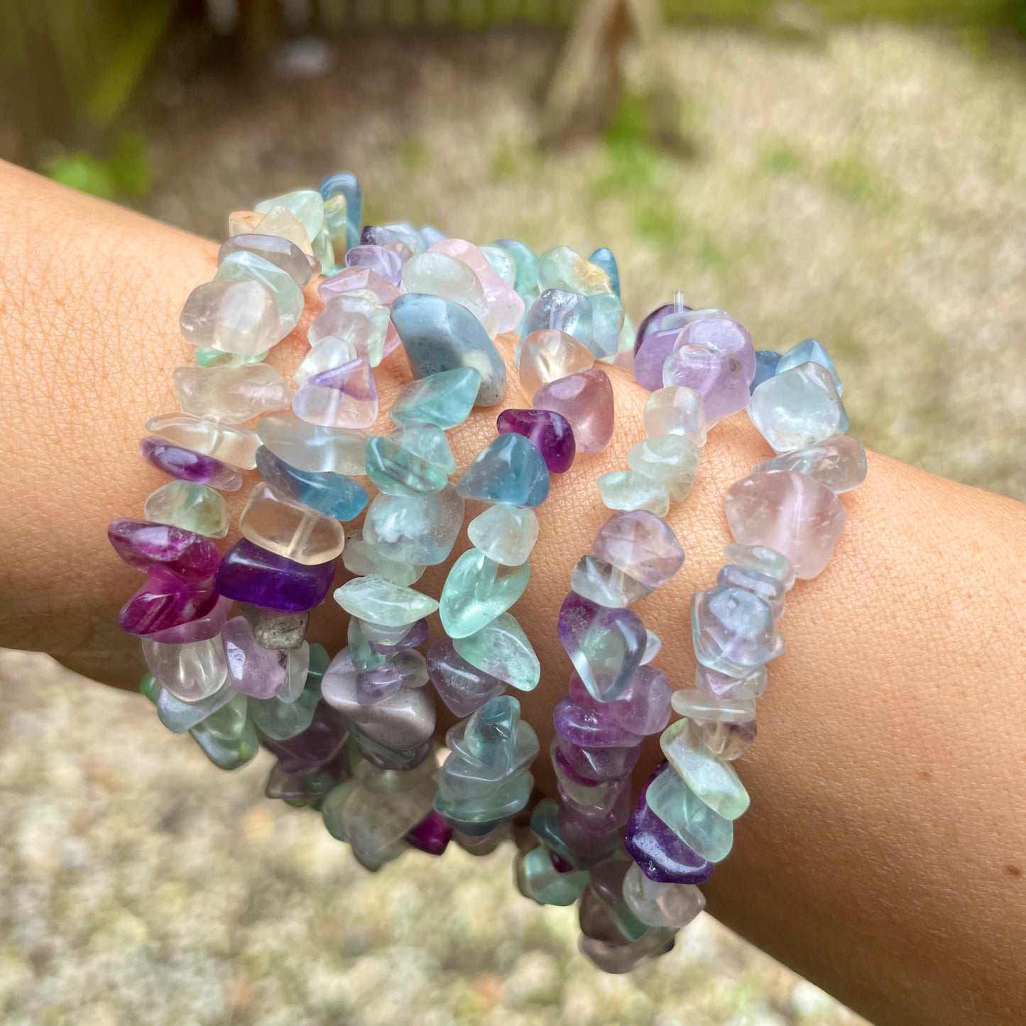 Rainbow Fluorite Chip Bracelets ๐๐