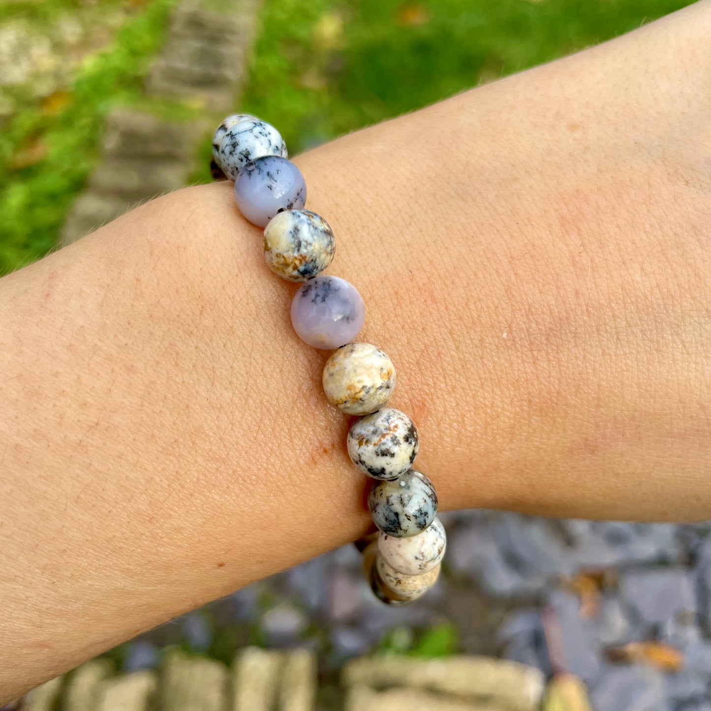 Merlinite 8mm Stone Beaded Bracelet 🤎🤍