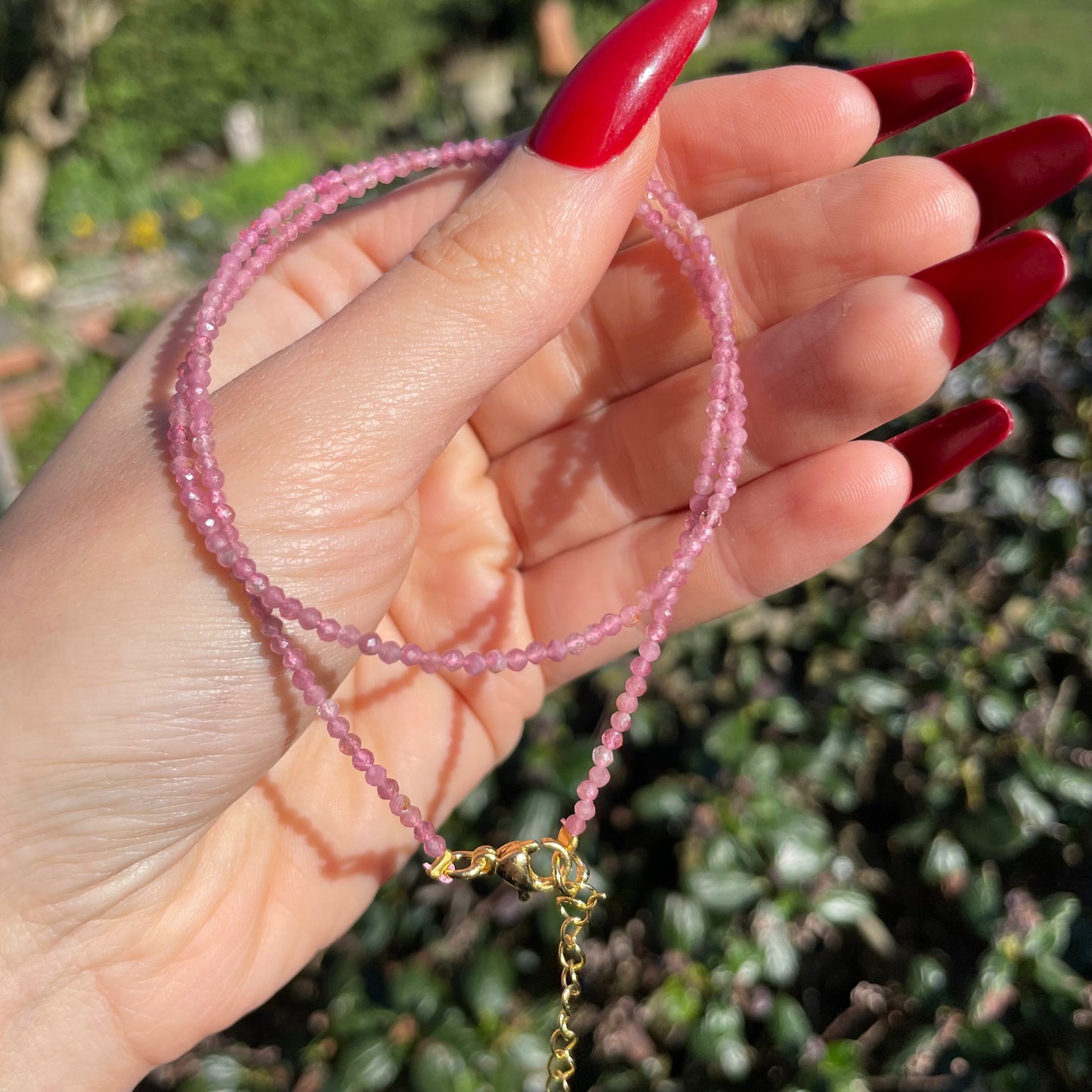Pink Tourmaline Choker Necklace