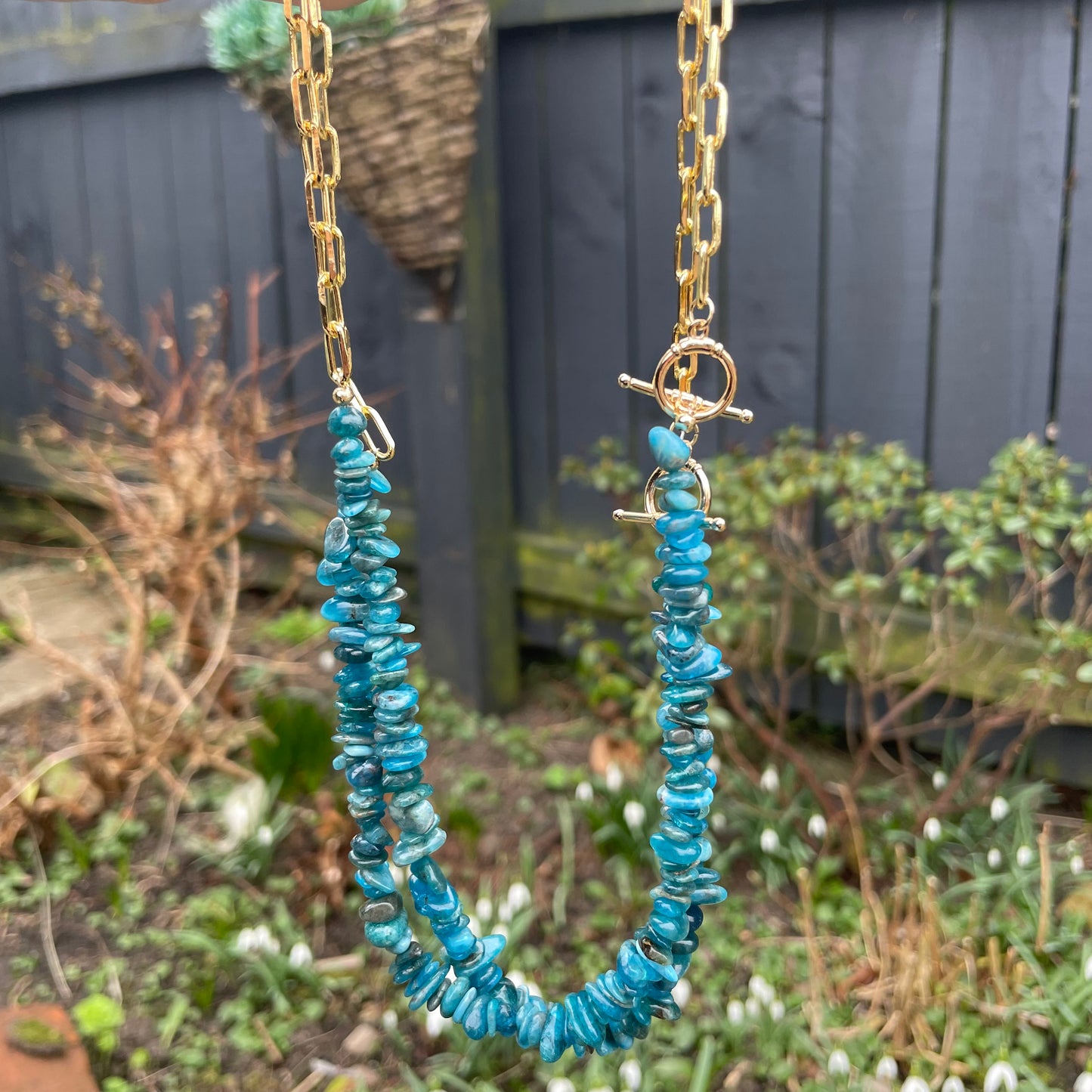 Apatite Chip Choker Necklace