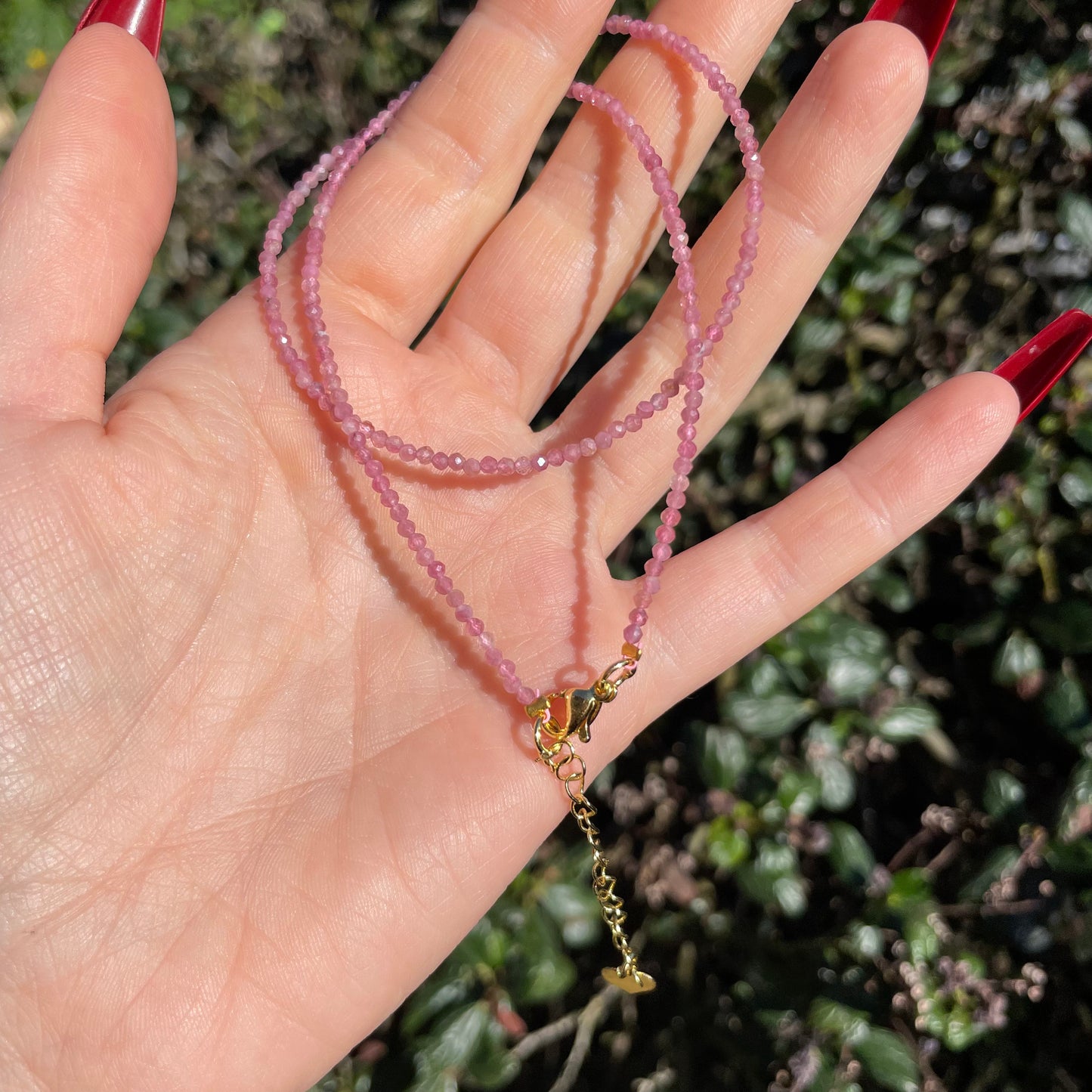 Pink Tourmaline Choker Necklace