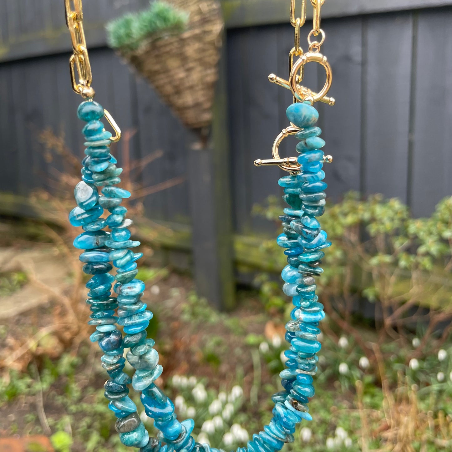 Apatite Chip Choker Necklace