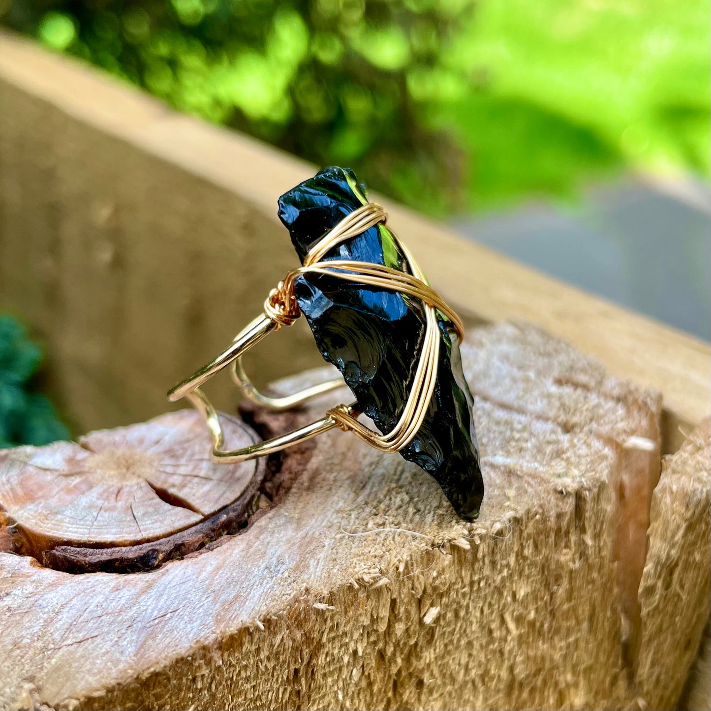 Black Obsidian Wire Wrapped Arrowhead Rings 🖤🌙✨