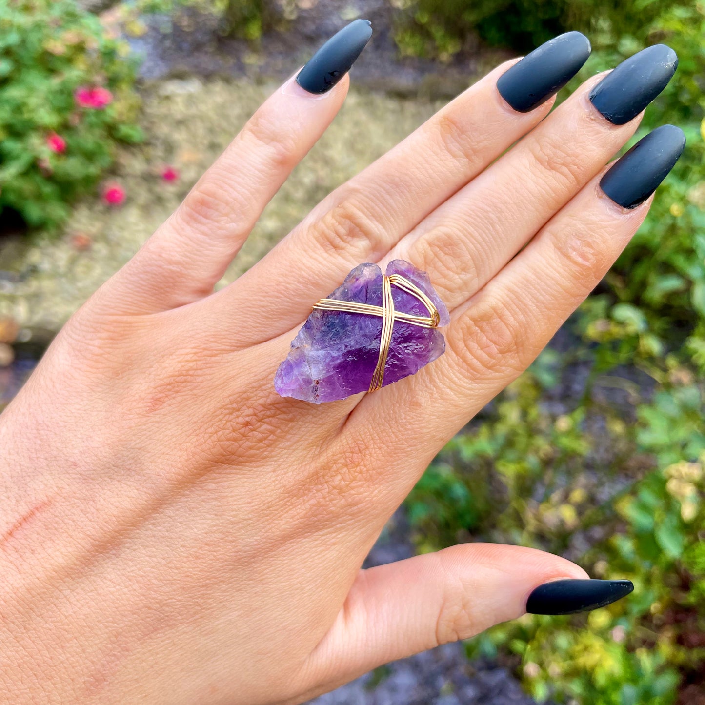 Amethyst Wire Wrapped Arrowhead Rings 🔮🌙✨