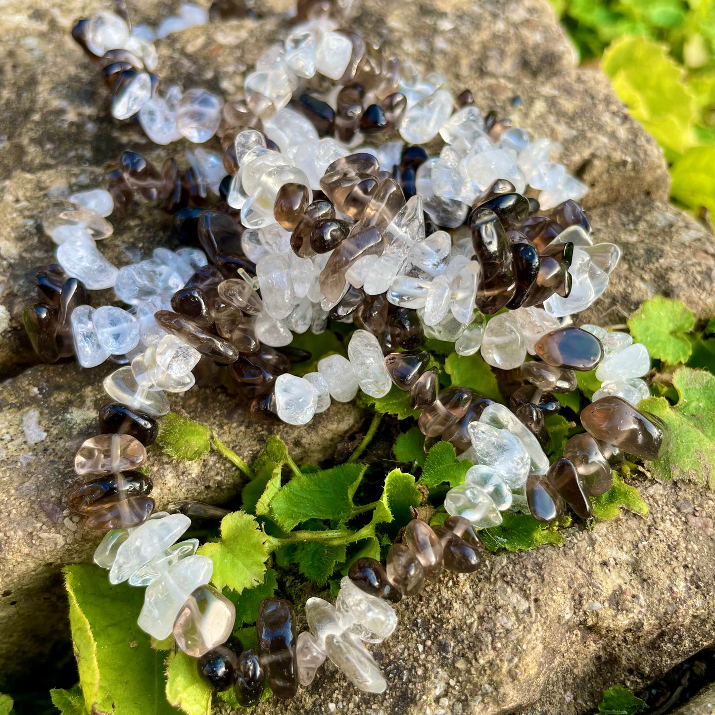 Smoky Quartz and Clear Quartz Chip Bracelets π€π€π€