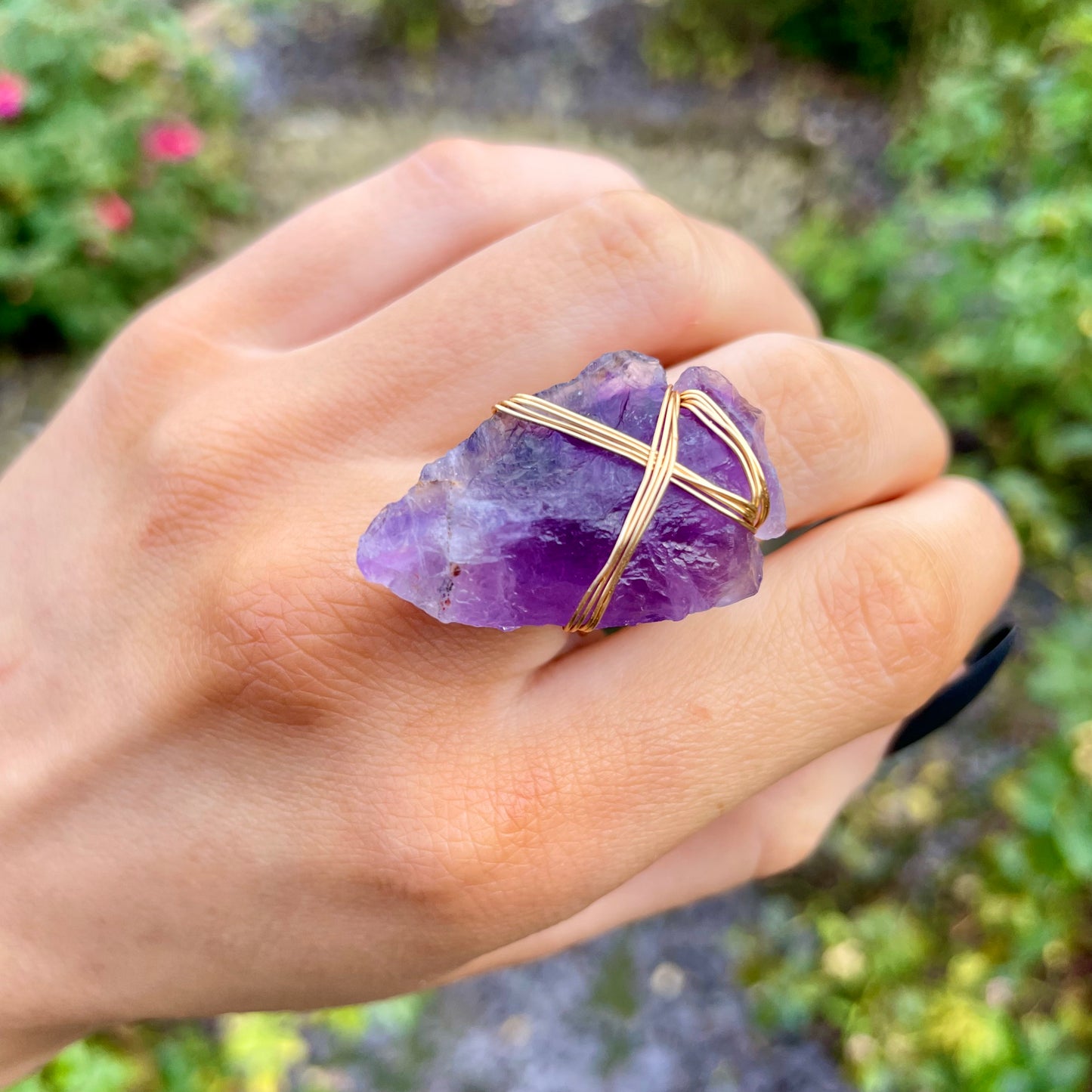 Amethyst Wire Wrapped Arrowhead Rings 🔮🌙✨