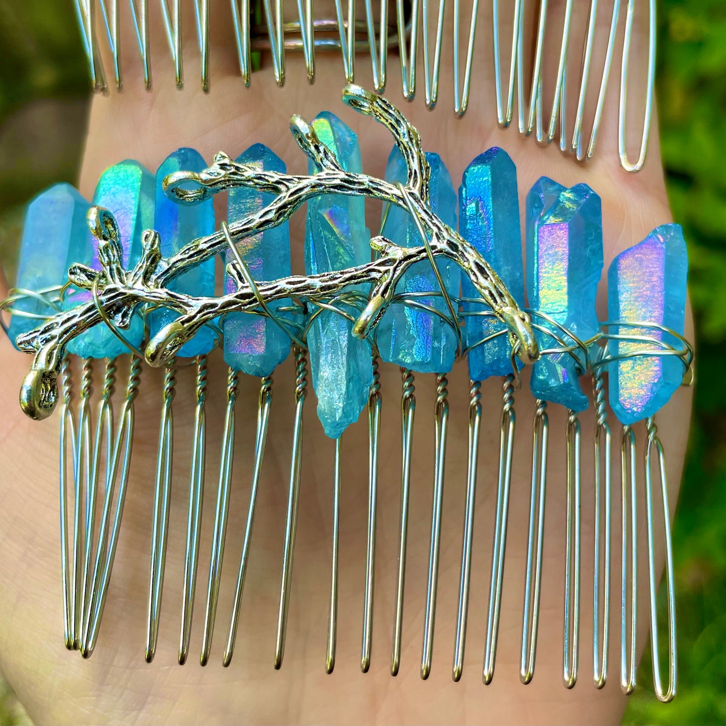 Aqua Aura Quartz Hair Comb π¦π¦π¦