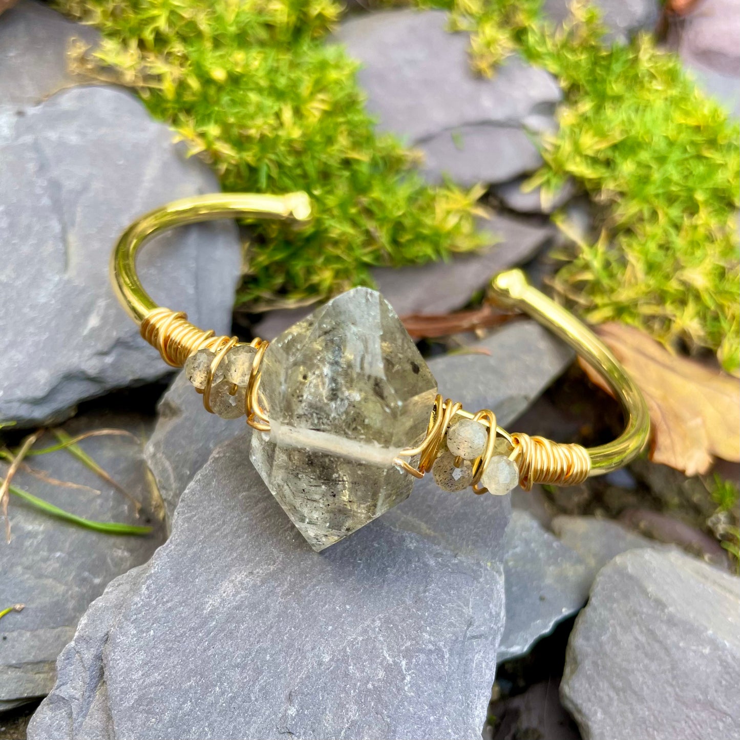 Herkimer Diamond Cuff Bracelet