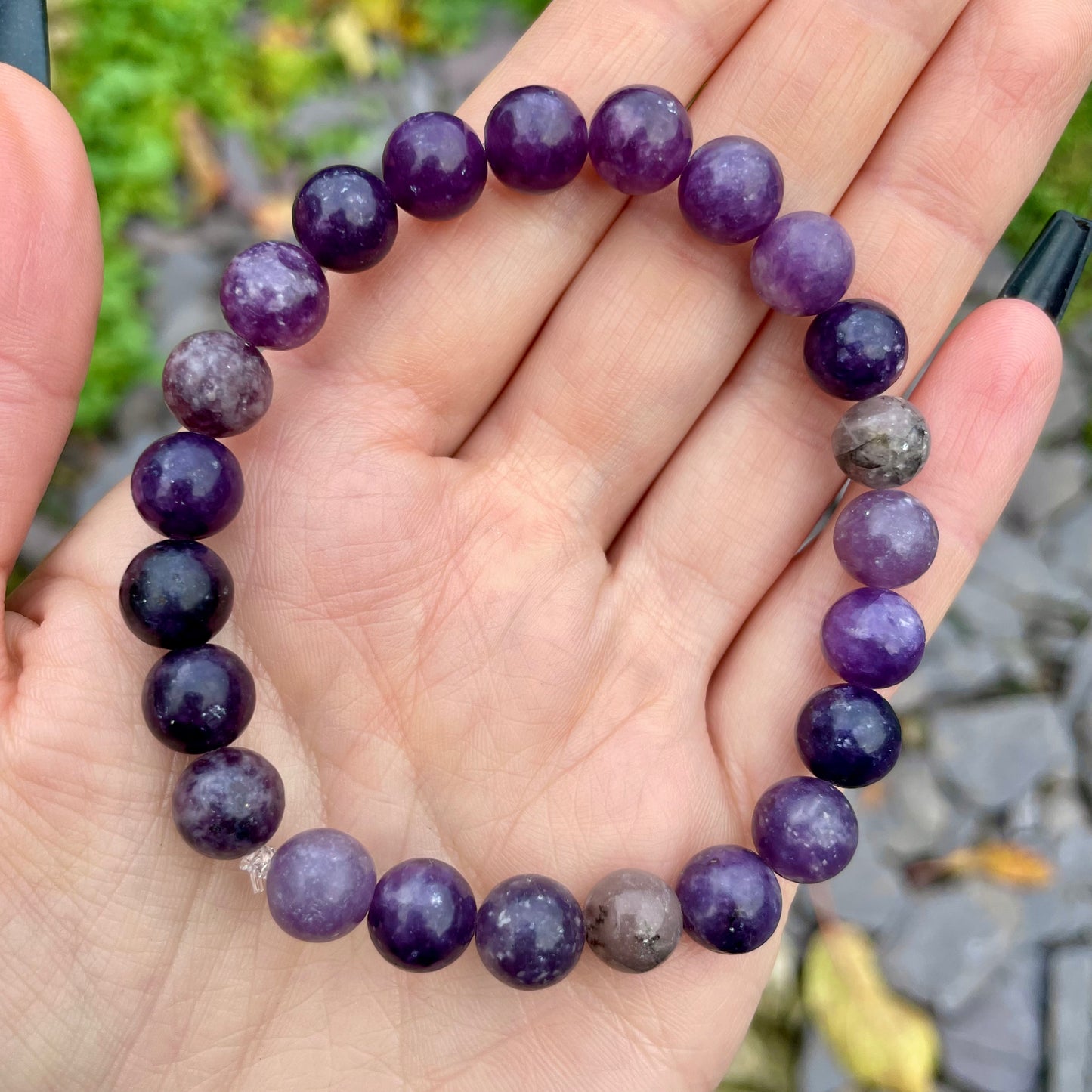 Lepidolite 6mm Beaded Bracelet