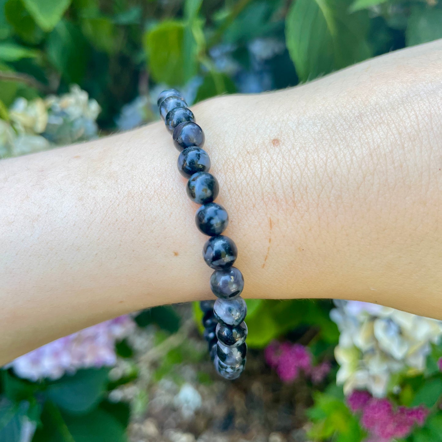 Indigo Gabbro (Mystic Merlinite) 6mm Stone Beaded Bracelet 🌚👽