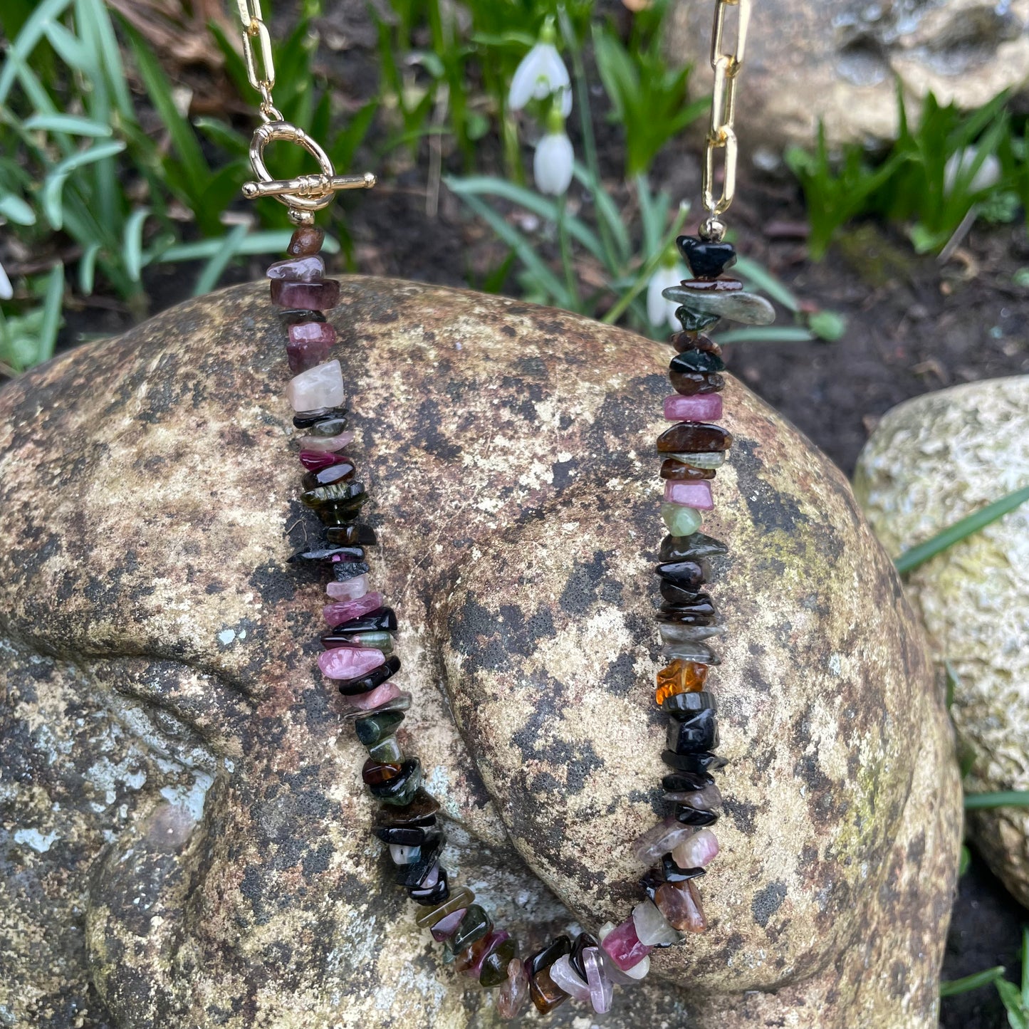 Mixed Tourmaline Chip Choker Necklace