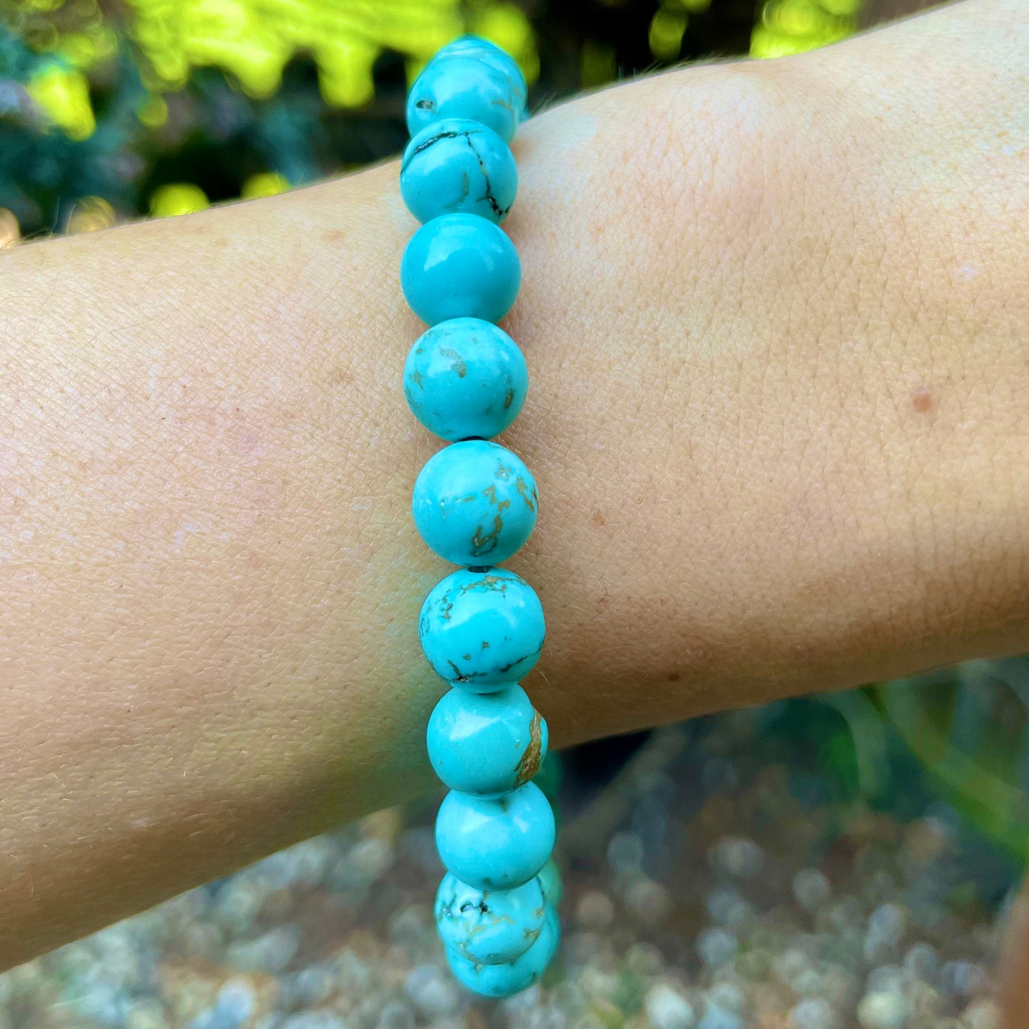 Turquoise Howlite Beaded Bracelet 🧞♂️🌊