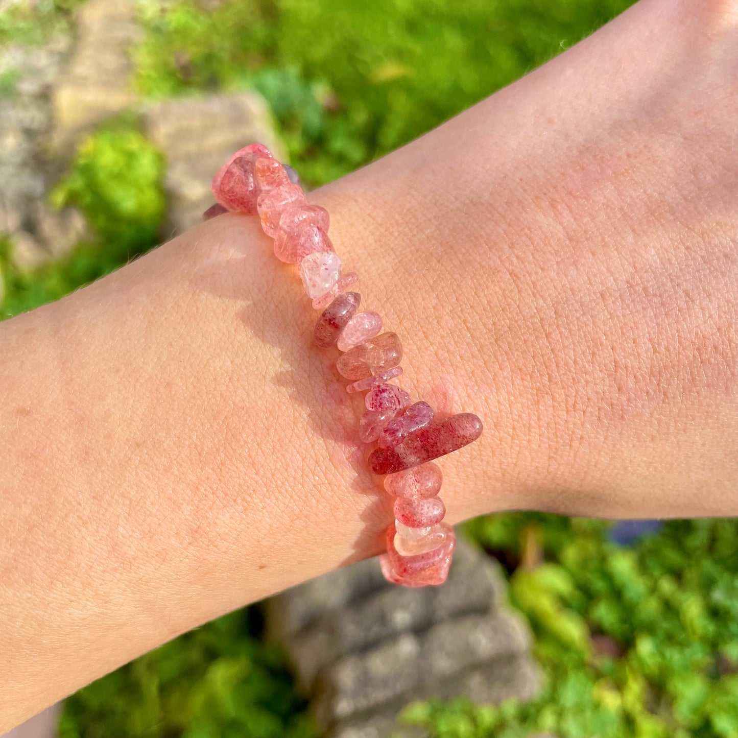 Strawberry Quartz Chip Bracelets πππ