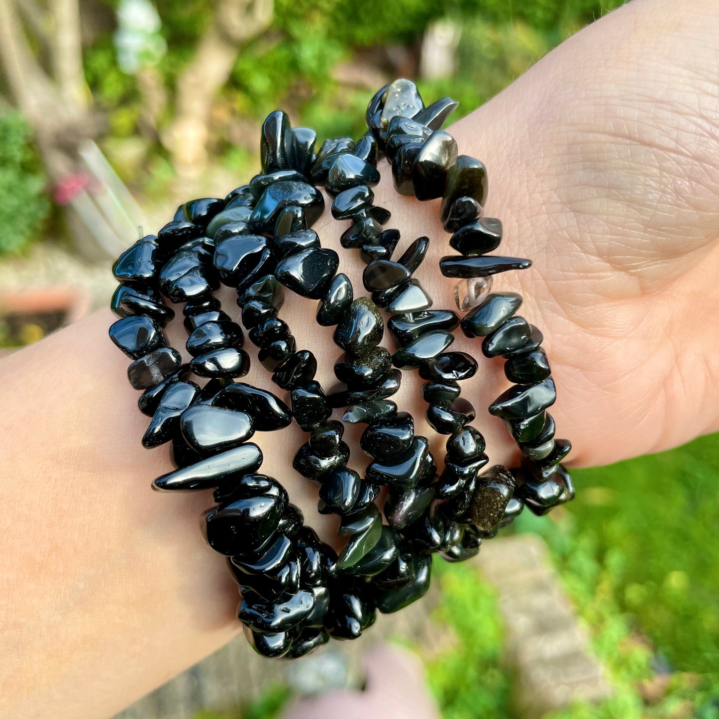 Black Obsidian Chip Bracelets 🖤🖤🖤