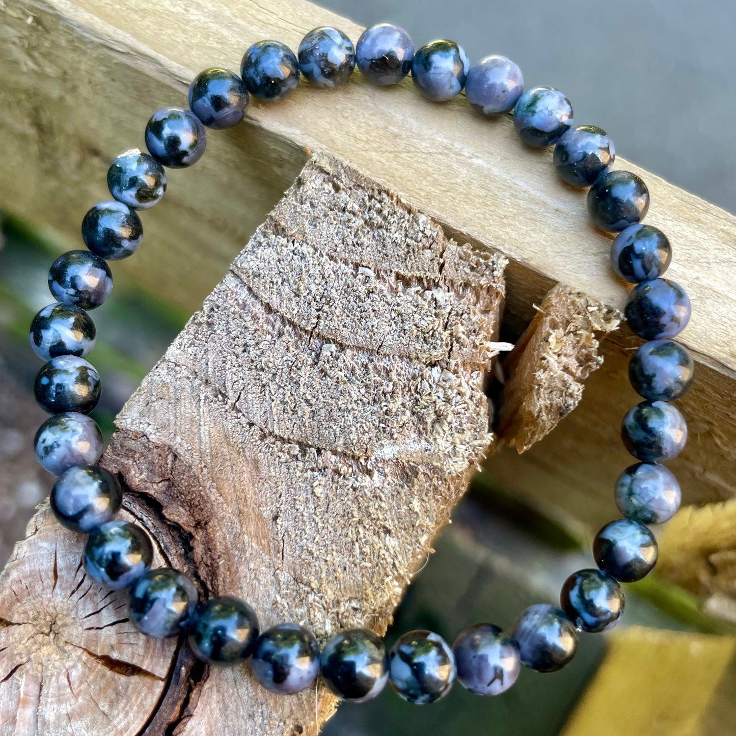 Indigo Gabbro (Mystic Merlinite) 6mm Stone Beaded Bracelet 🌚👽