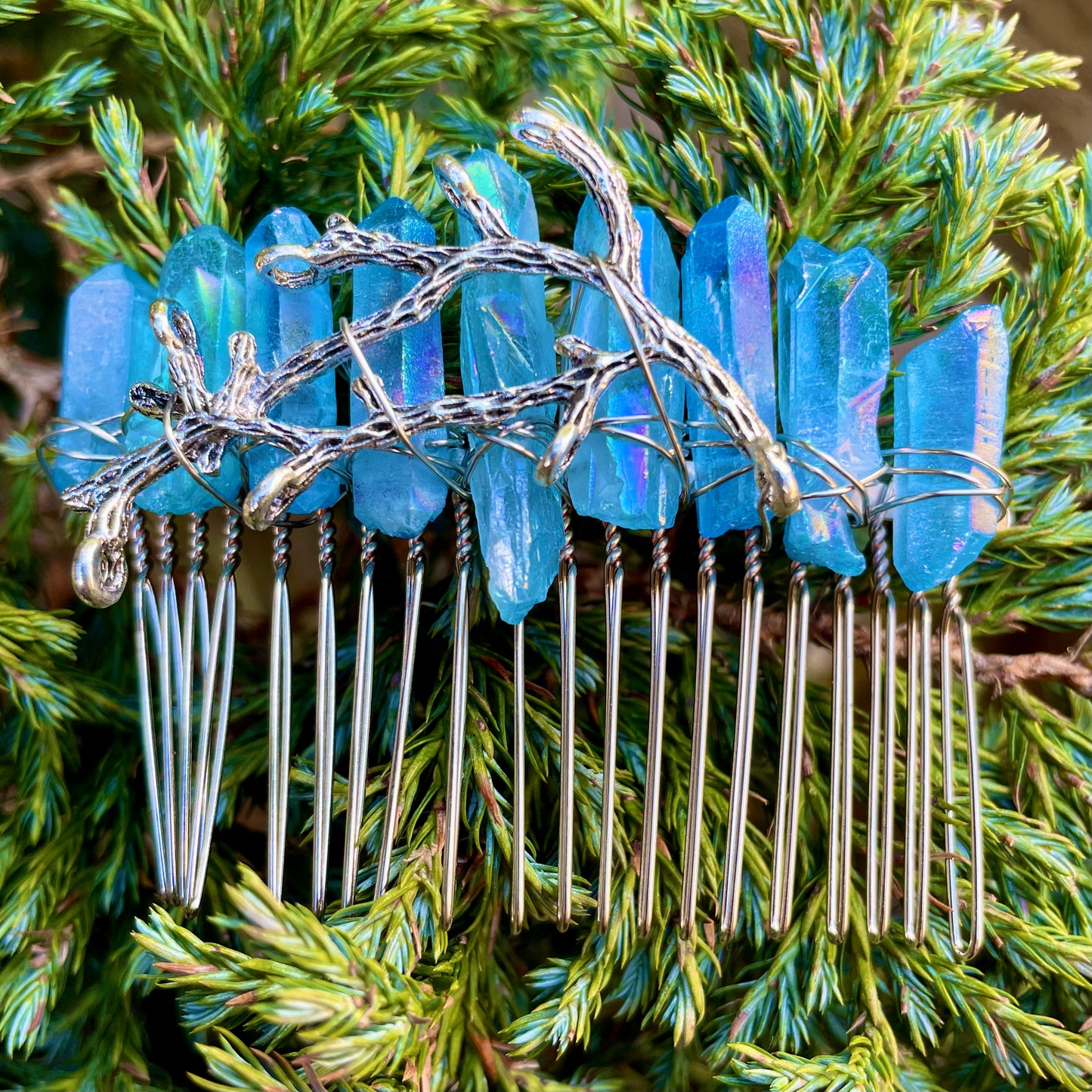 Aqua Aura Quartz Hair Comb π¦π¦π¦