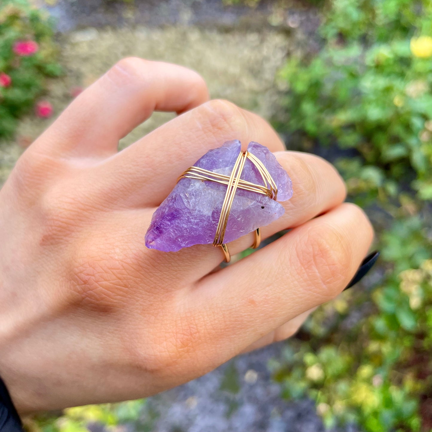 Amethyst Wire Wrapped Arrowhead Rings 🔮🌙✨