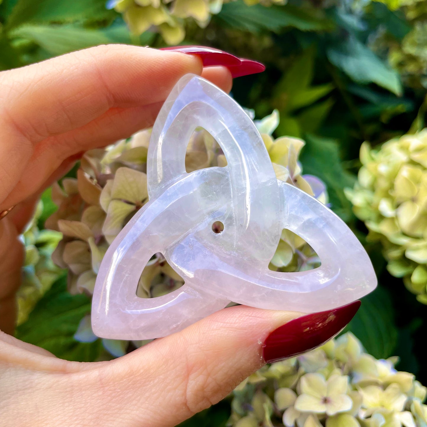 Rose Quartz Triquetra Gua Sha Massager 💗☘️🌸