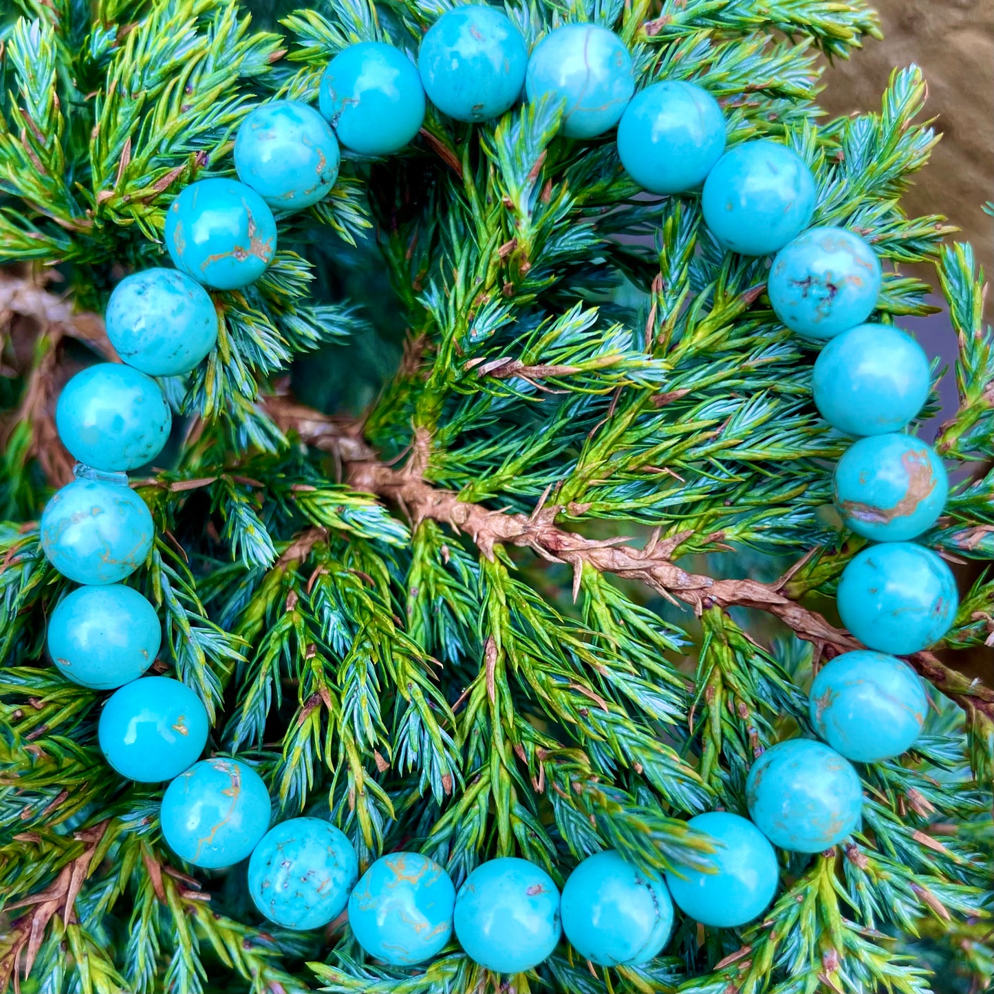 Turquoise Howlite Beaded Bracelet 🧞♂️🌊