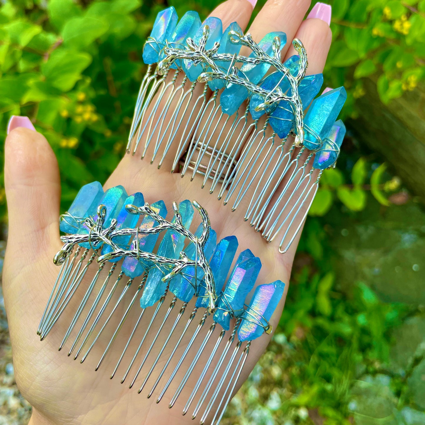 Aqua Aura Quartz Hair Comb π¦π¦π¦