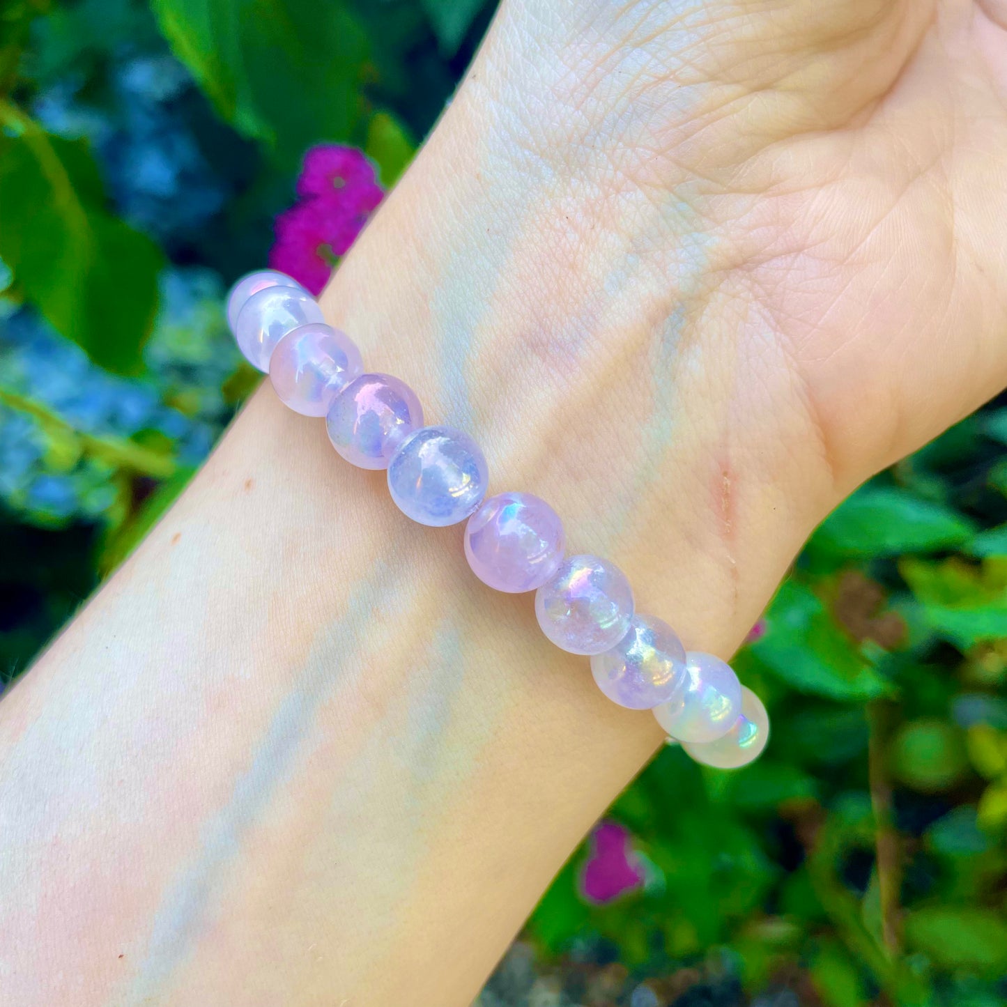 Rose Aura Quartz Beaded Bracelet ๐๐ฎ๐