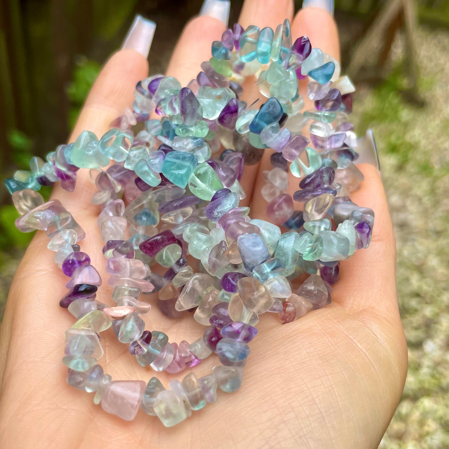 Rainbow Fluorite Chip Bracelets ๐๐