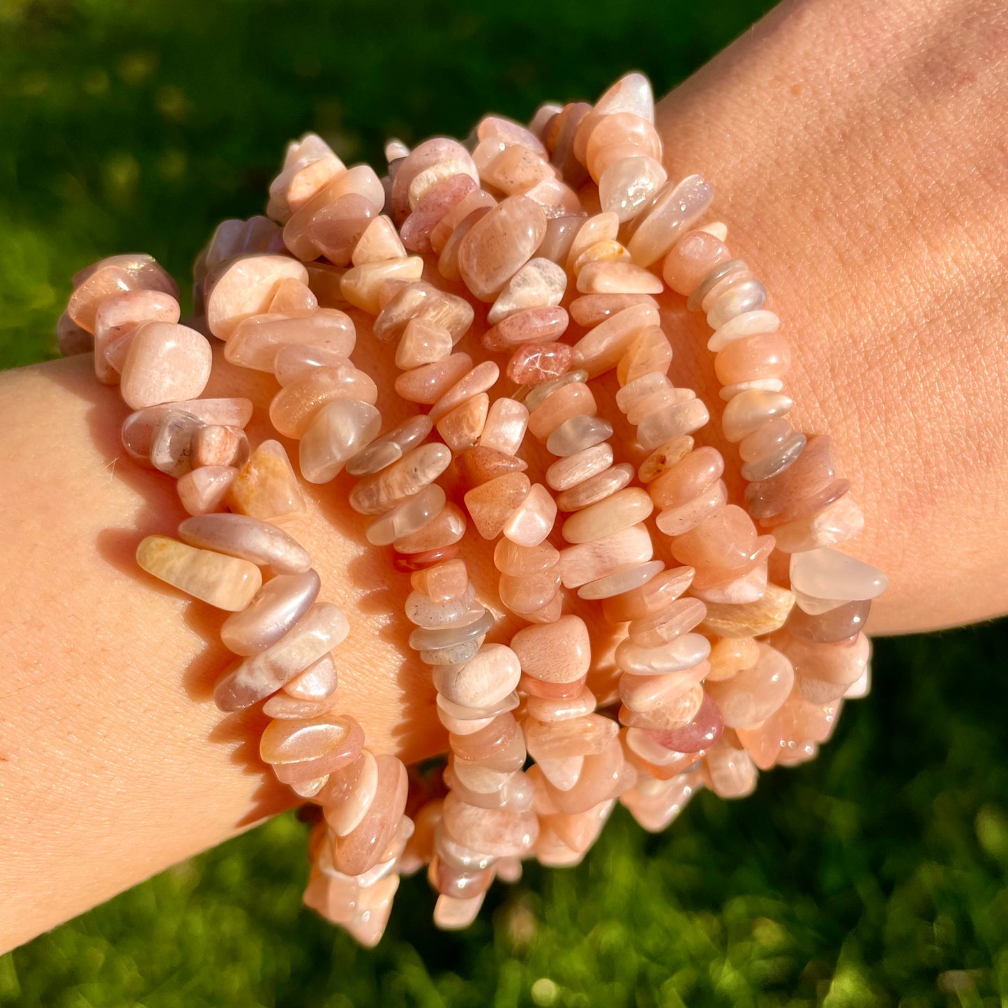 Peach Moonstone Chip Bracelets 🧡🧡🧡