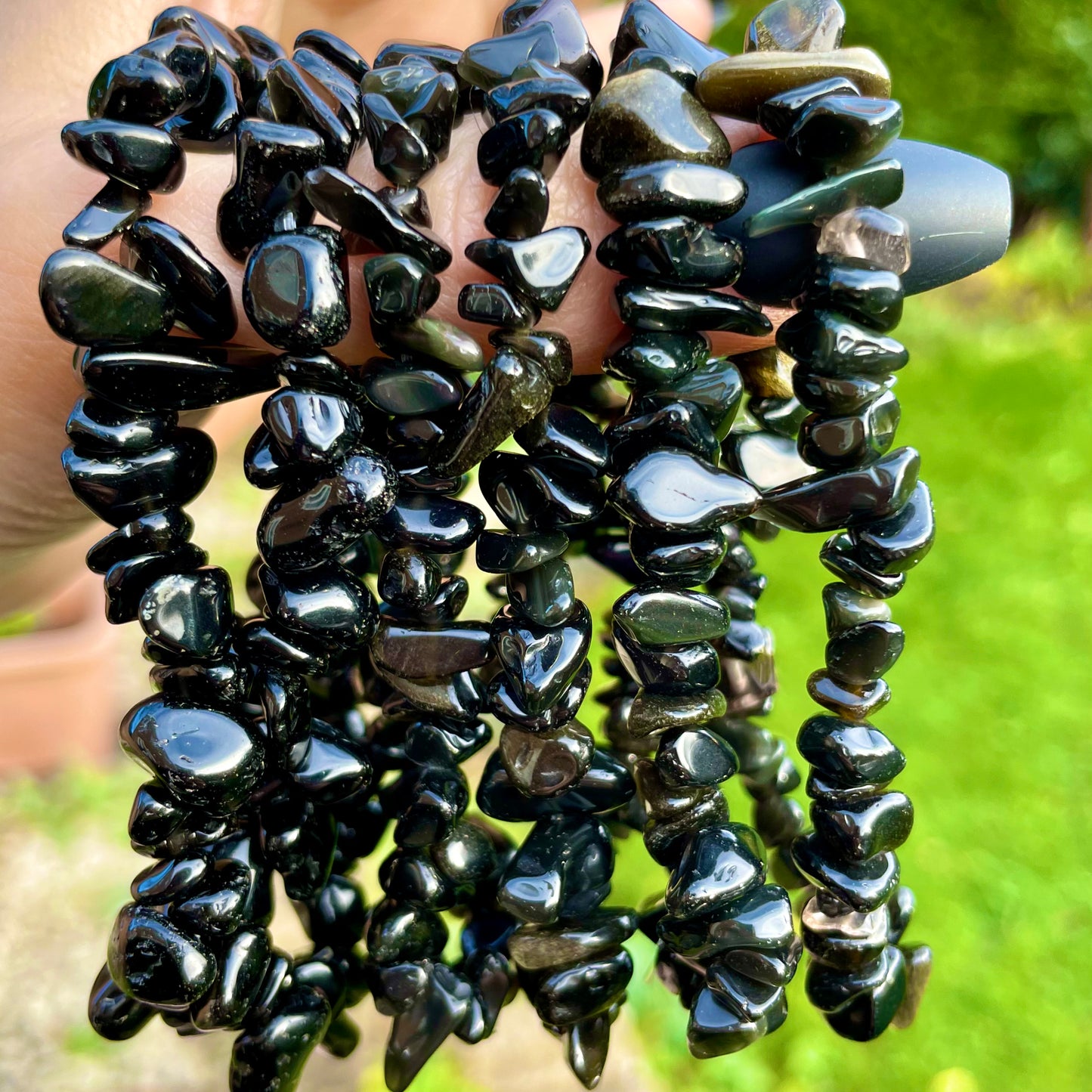 Black Obsidian Chip Bracelets 🖤🖤🖤