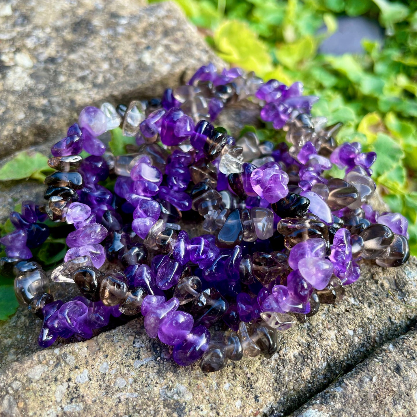 Smoky Quartz and Amethyst Chip Bracelets π€ππ€