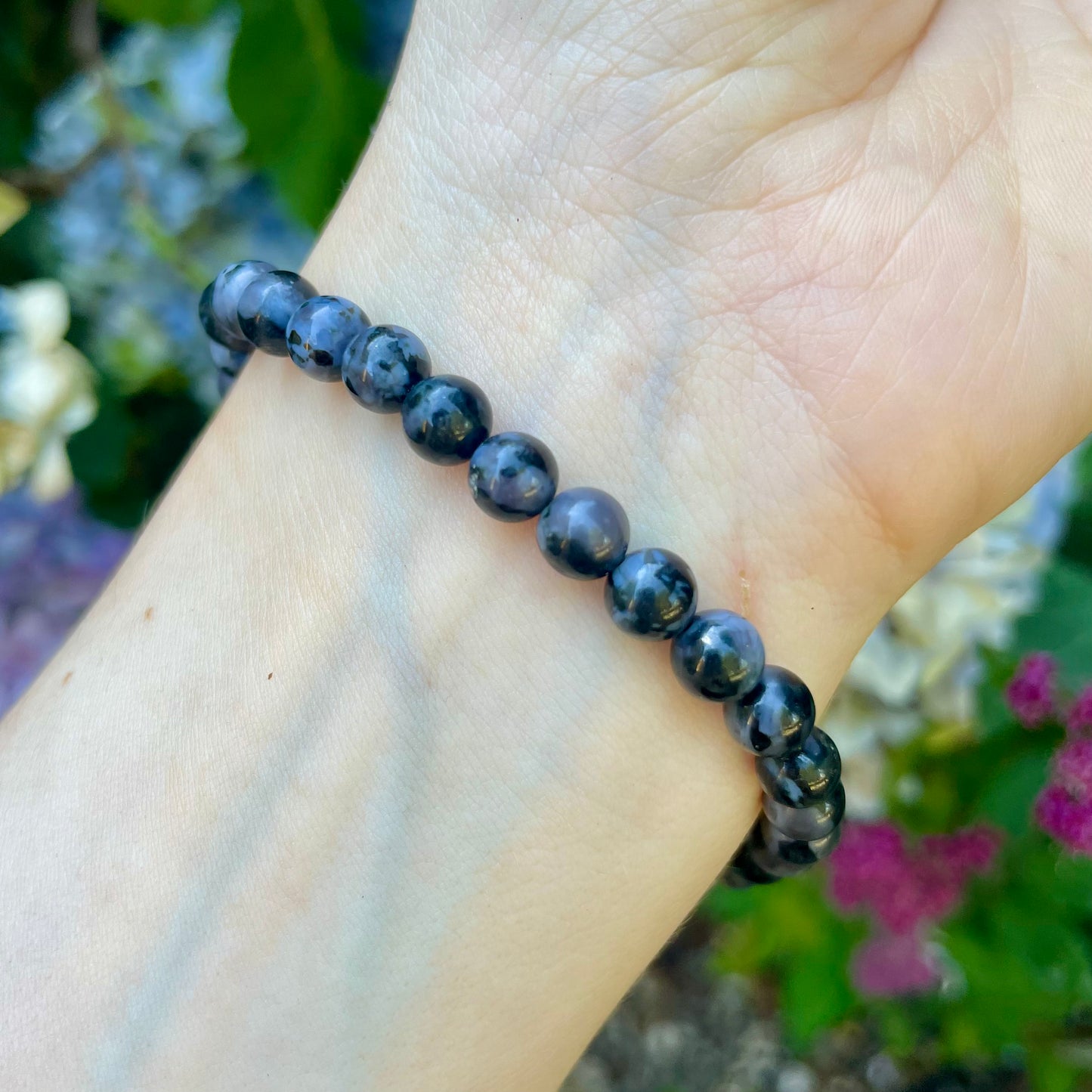 Indigo Gabbro (Mystic Merlinite) 6mm Stone Beaded Bracelet 🌚👽