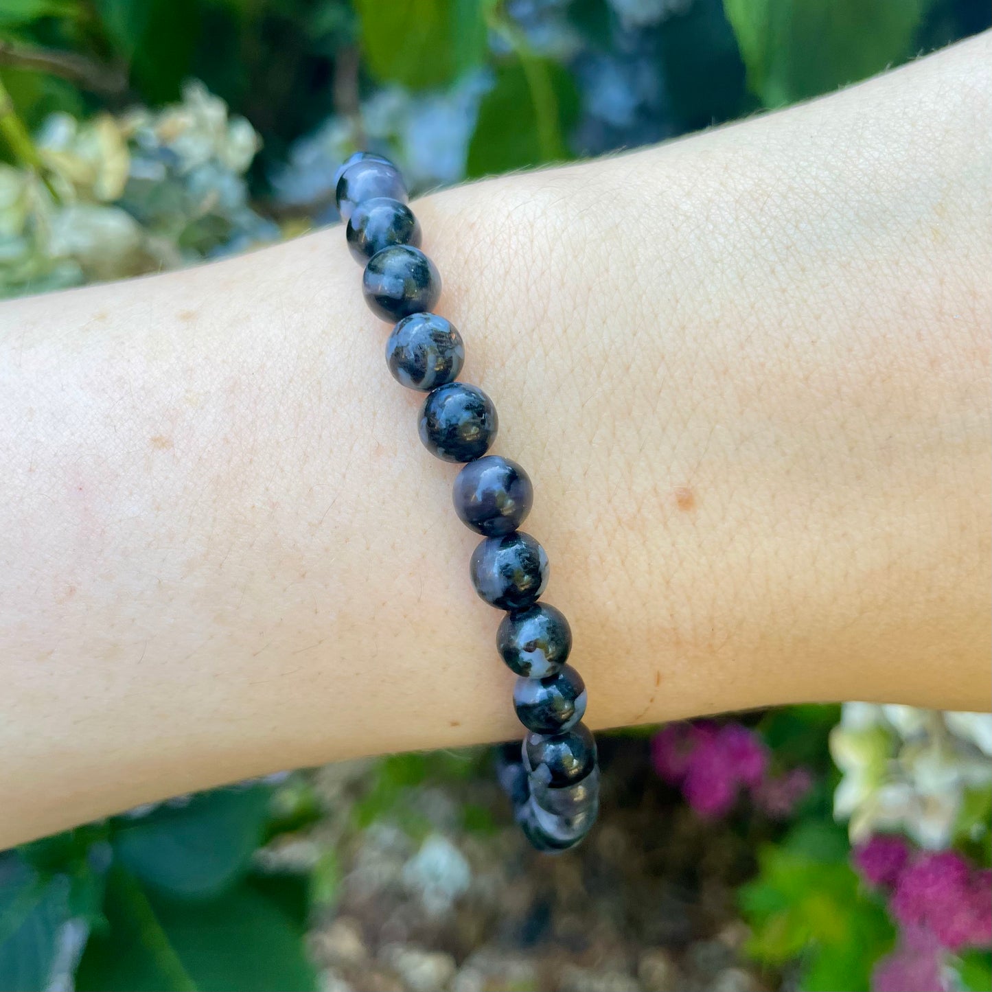 Indigo Gabbro (Mystic Merlinite) 6mm Stone Beaded Bracelet 🌚👽