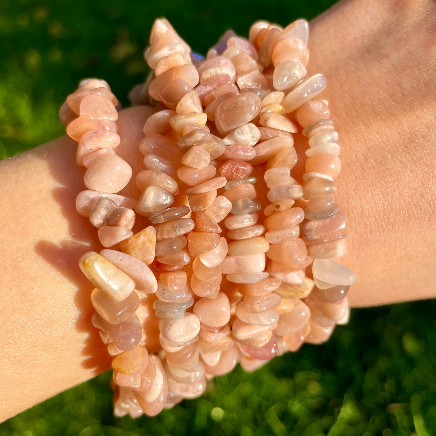 Peach Moonstone Chip Bracelets 🧡🧡🧡